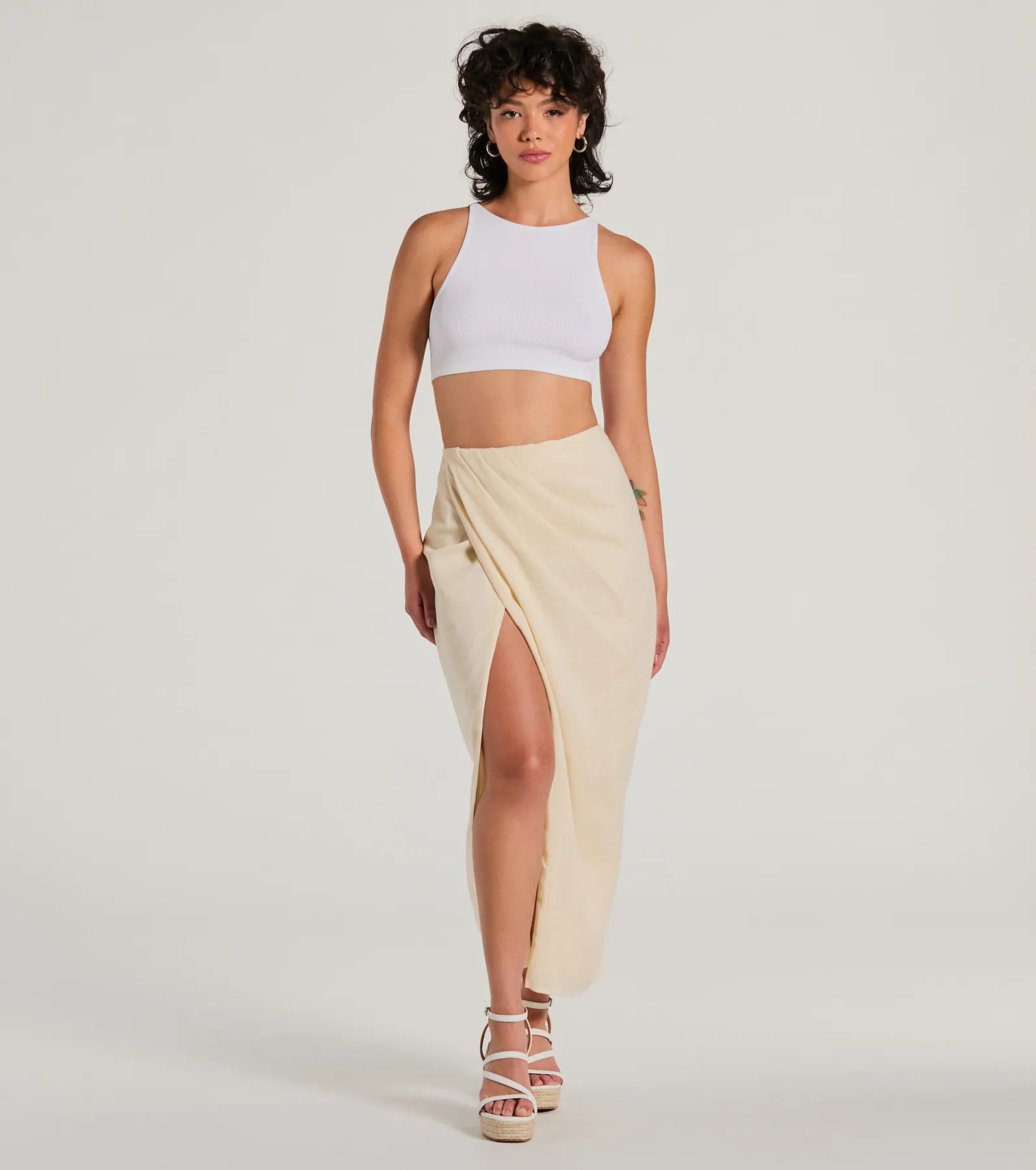 Ultimate Summer Chic High-Rise Wrap-Slit Midi Skirt