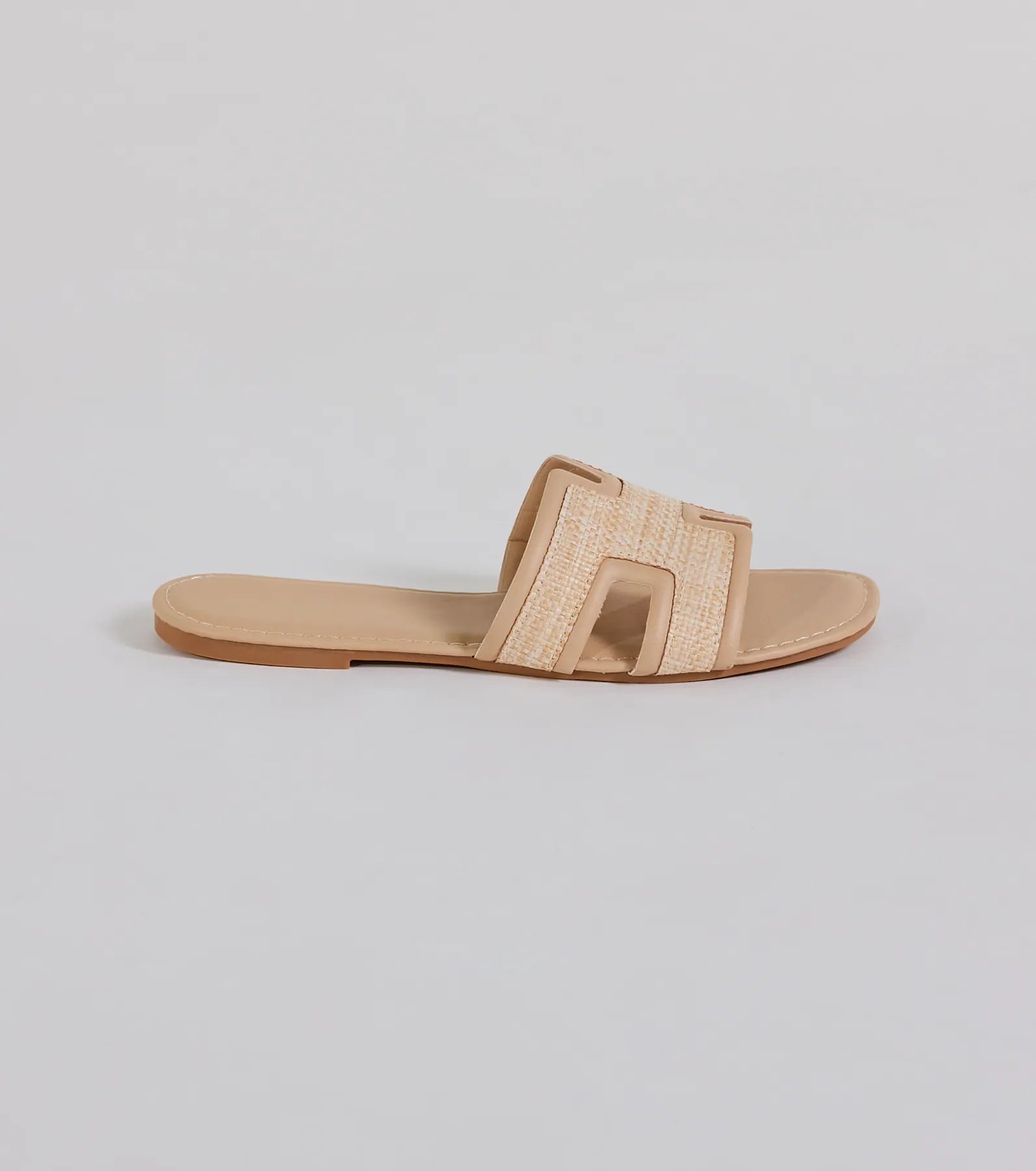 Ultimate Comfort Straw & Faux Leather Flat Sandals - Pop of Style