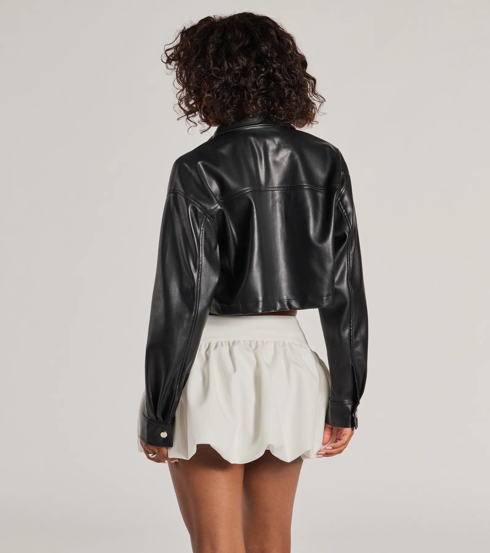 Premium Cropped Faux Leather Shacket - Ultimate Fall Essential