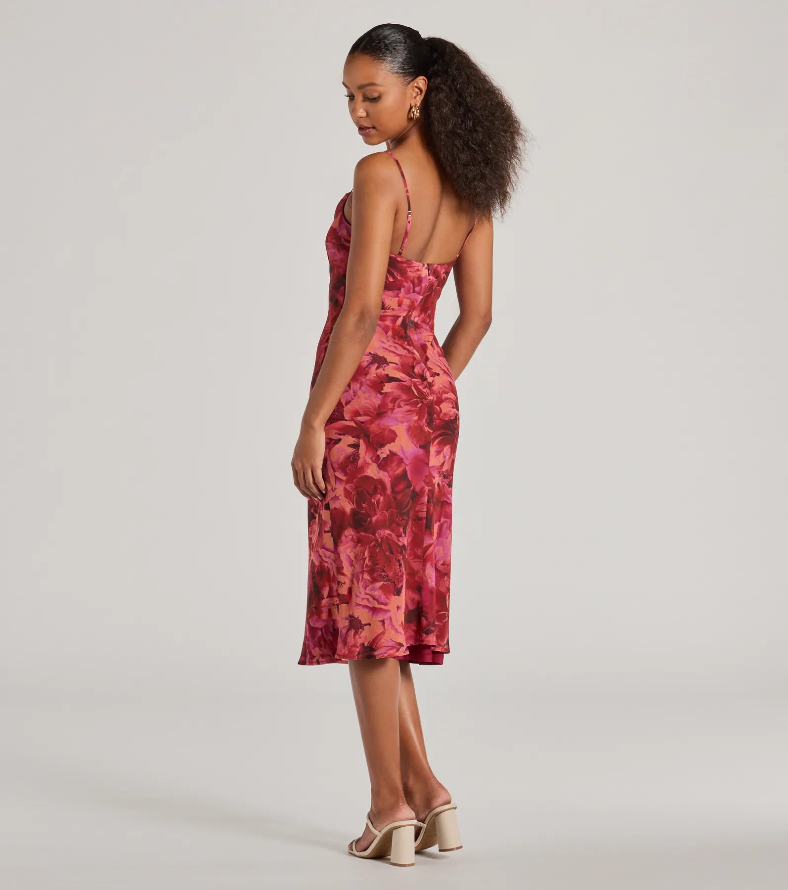 Ultimate Floral Chiffon Midi Dress - Perfect for Date Nights & Cocktail Parties