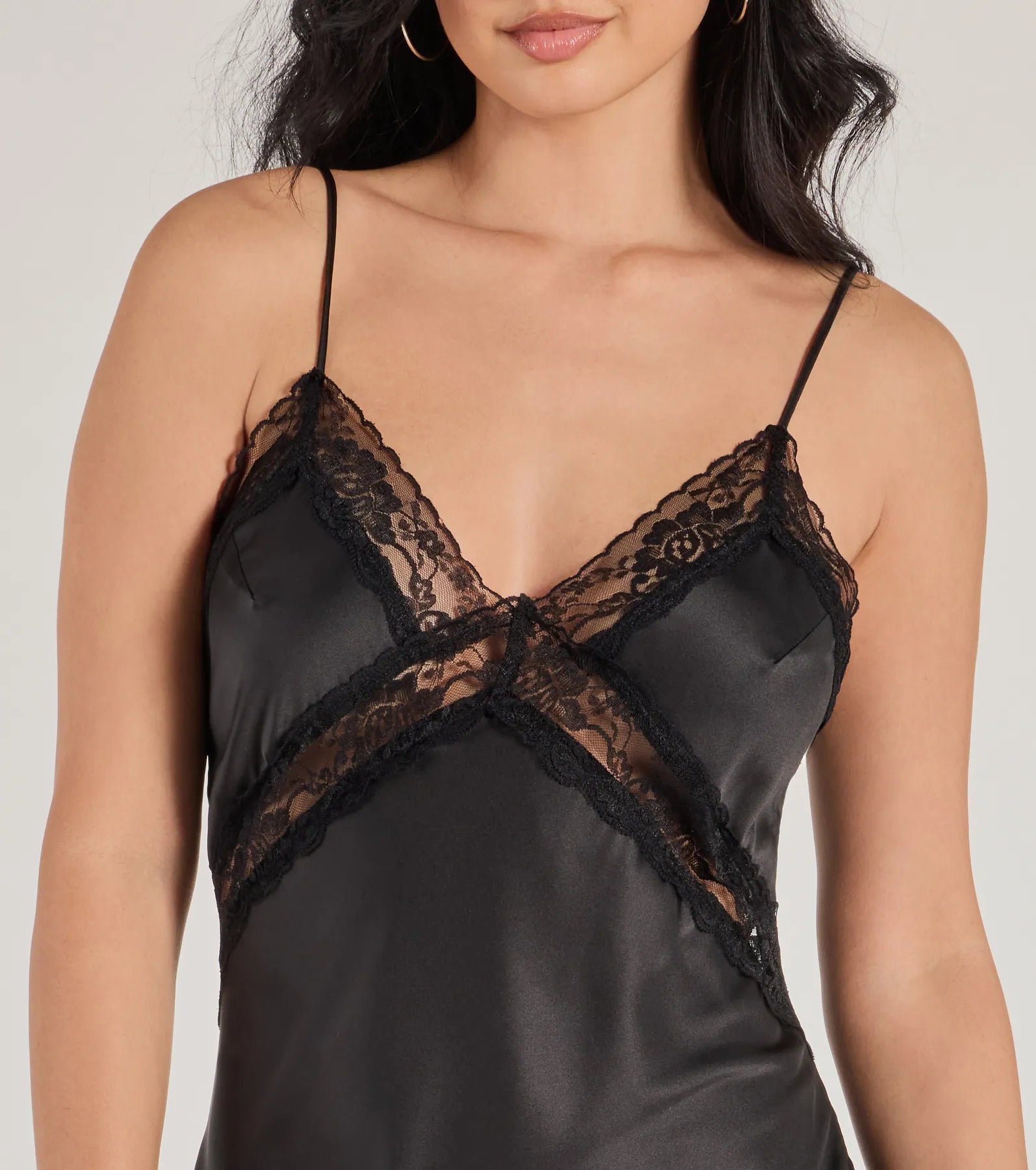 Premium Ethereal Beauty Satin & Lace Maxi Dress