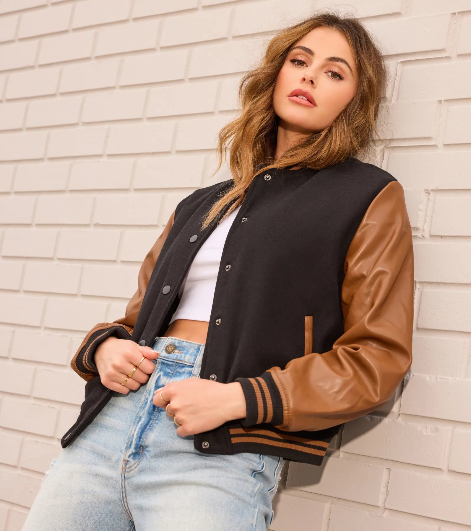 Premium Chic Spirit Faux Wool Varsity Jacket - Ultimate Style Upgrade