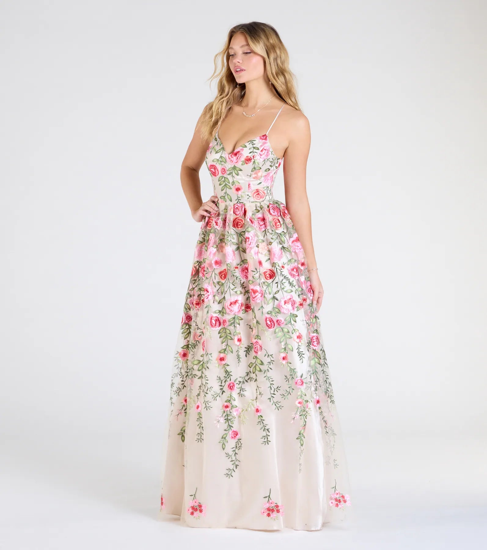 Felicity Premium Lace-Up Floral Tulle Ball Gown - Ultimate Elegance