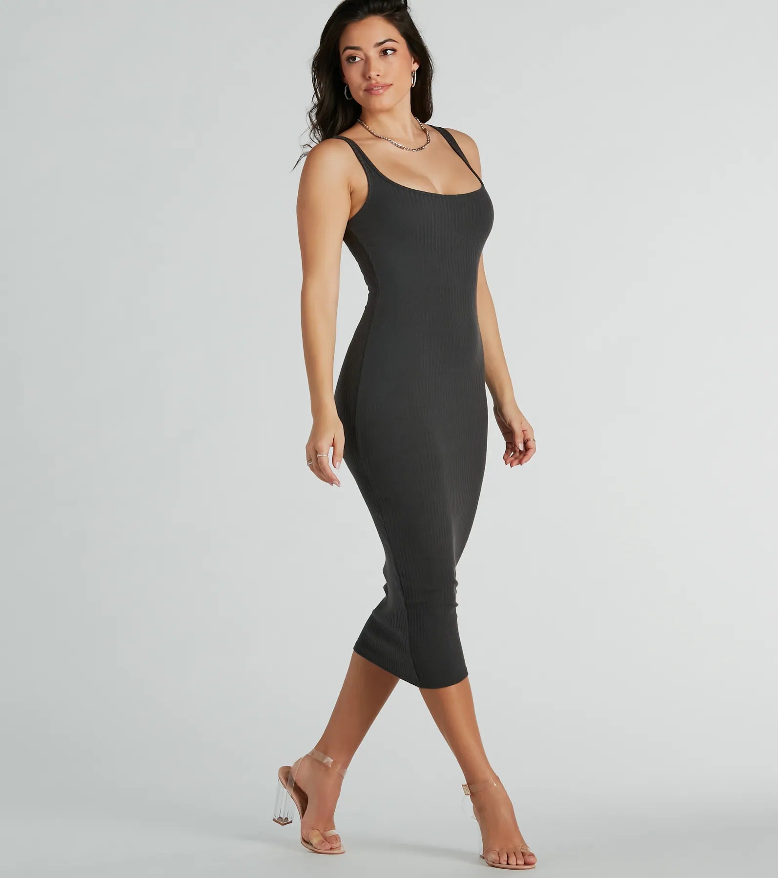 Ultimate Effortless Ribbed Knit Bodycon Midi Dress