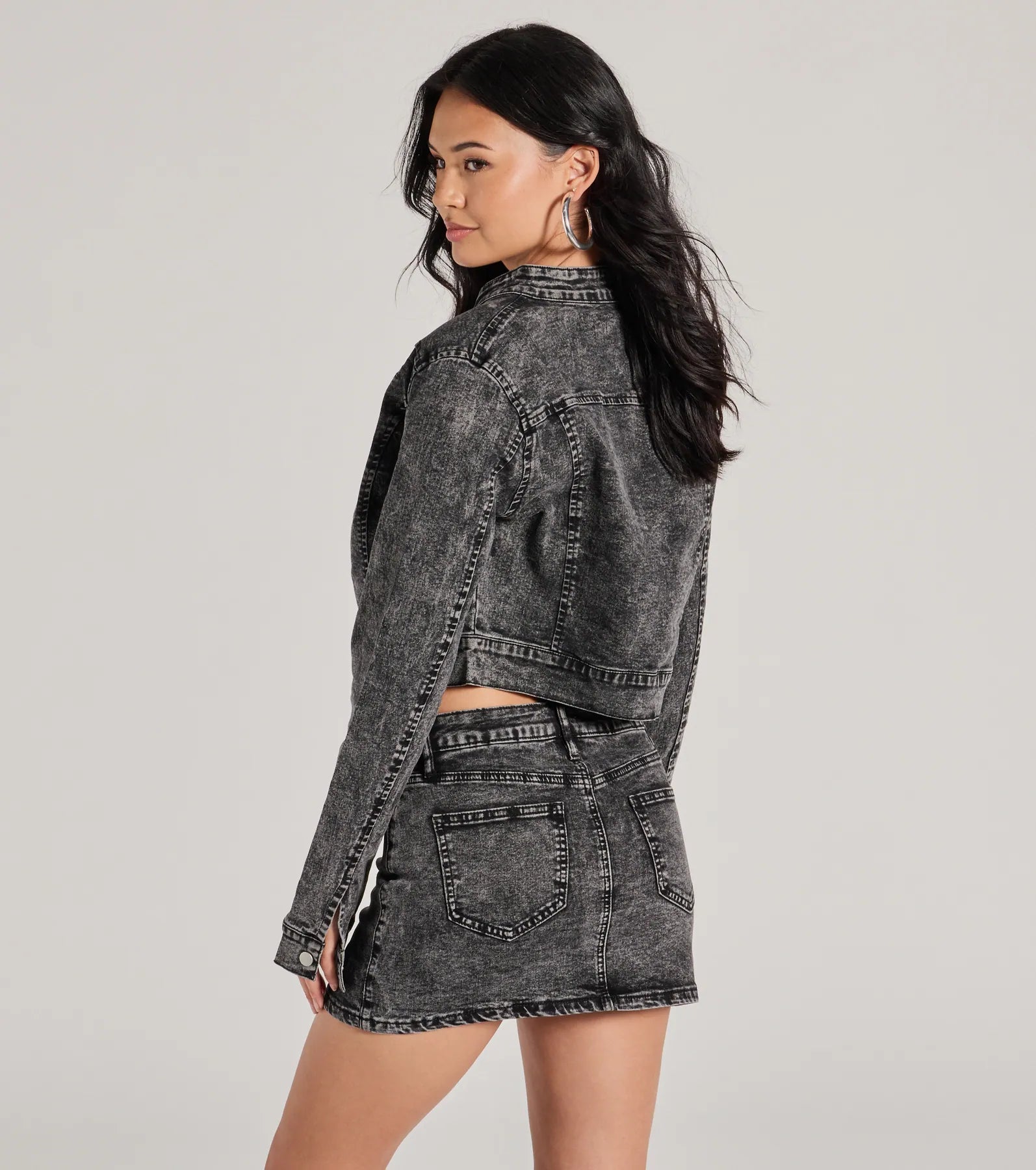 Ultimate Edgy Moto Acid-Wash Denim Jacket