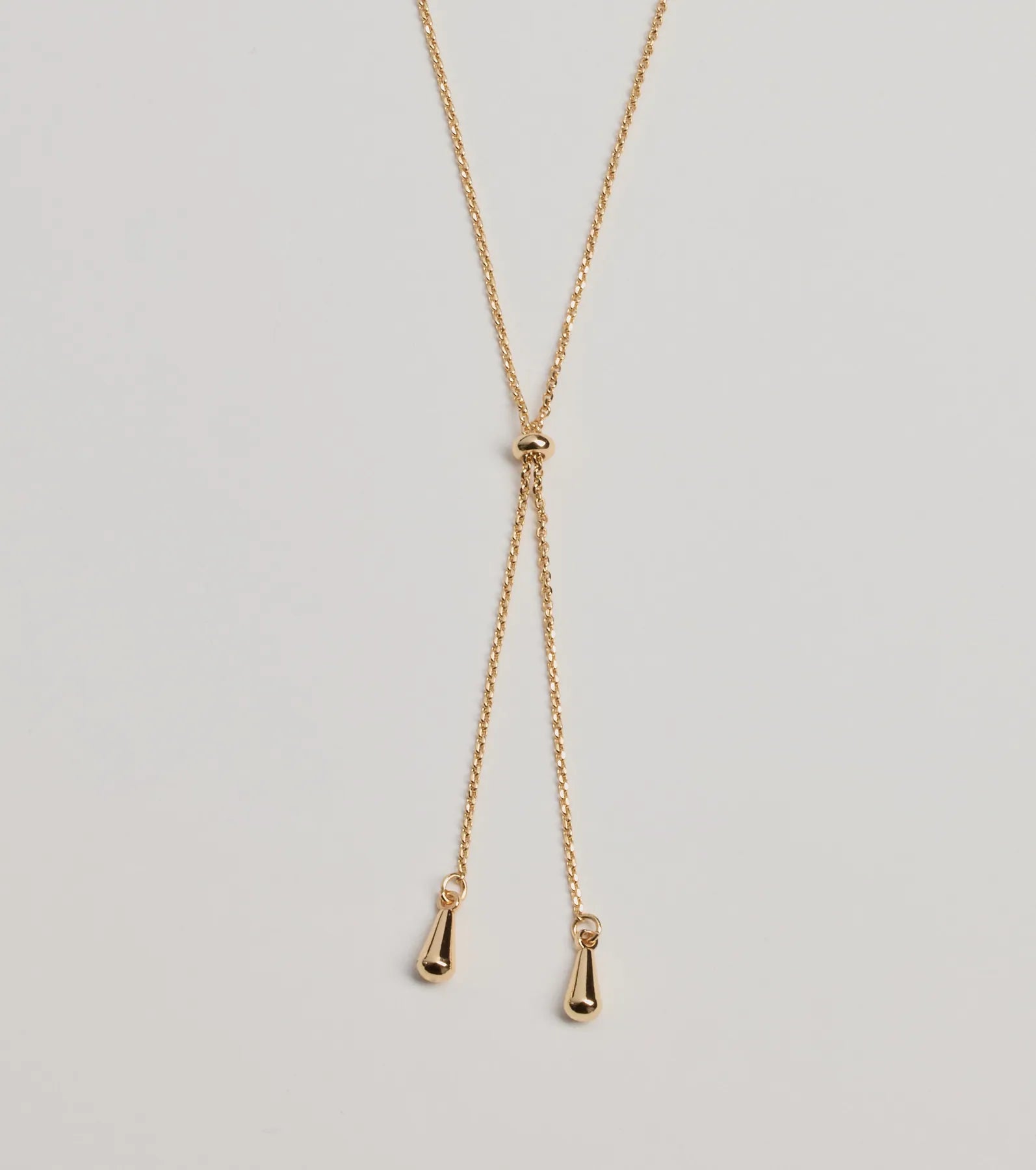 Premium Minimalist Y-Shape Teardrop Slider Necklace