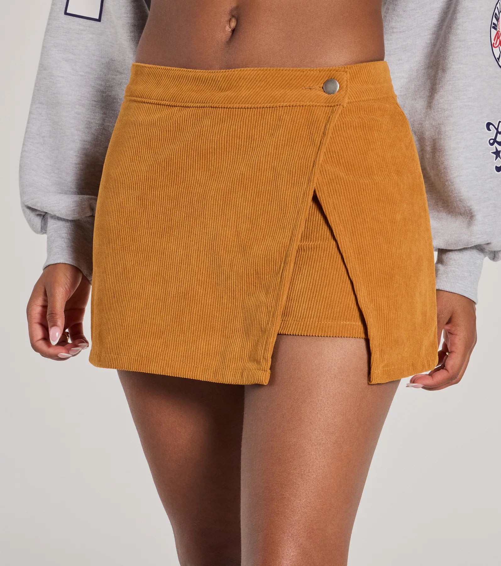 Premium Corduroy Wrap Mini Skort - Trendy & Chic