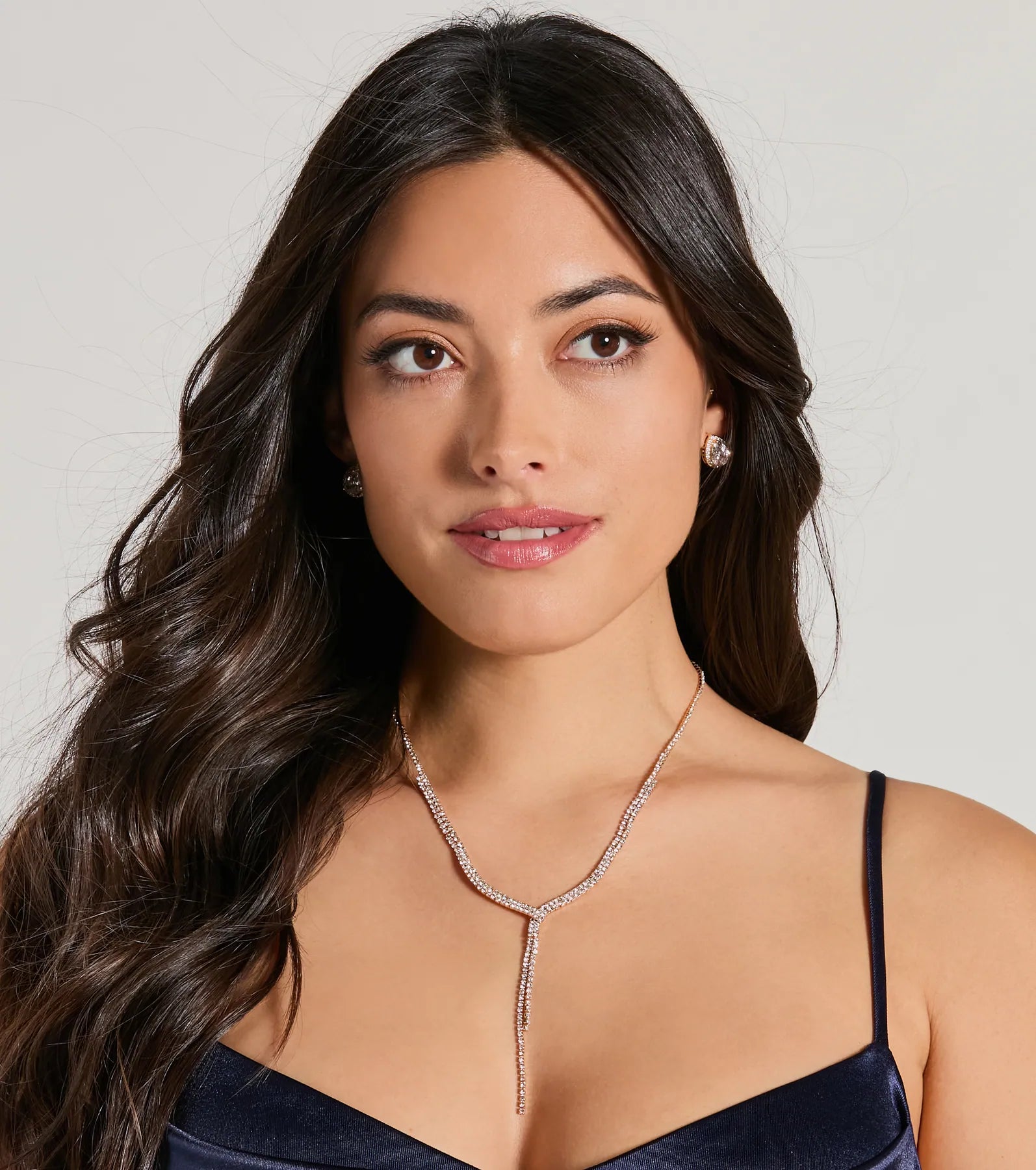 Ultimate Elegance Rhinestone Lariat Necklace