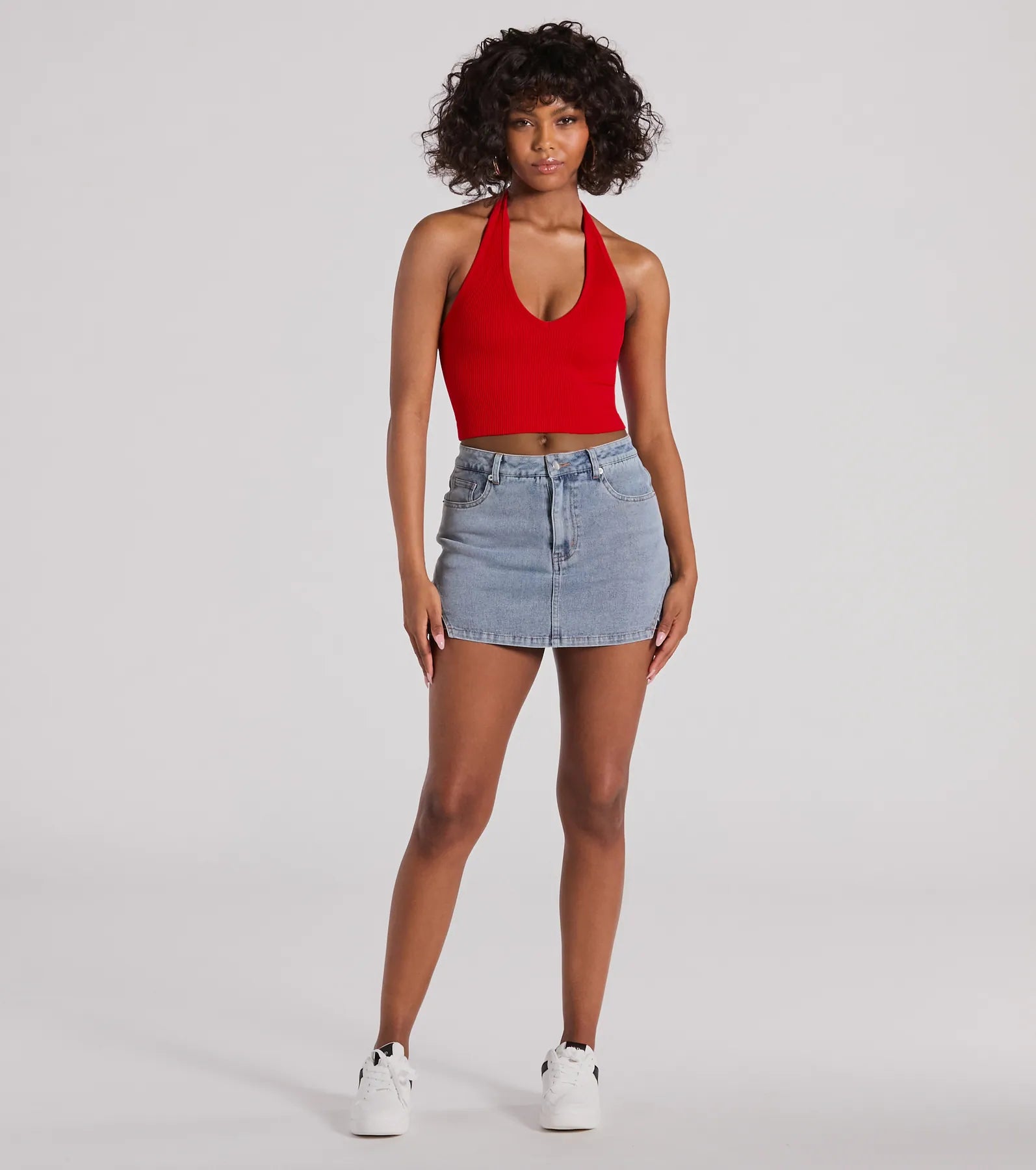 Premium Halter V-Neck Crop Top for Day & Night