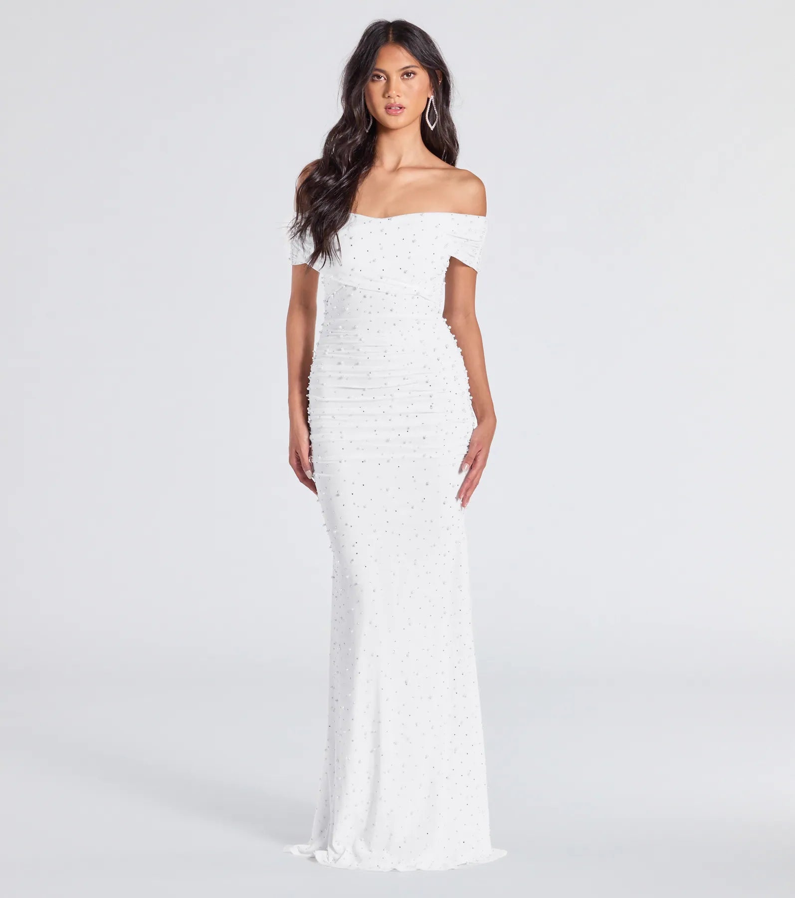 Aubriella Ultimate Glam Rhinestone & Pearl Mermaid Gown