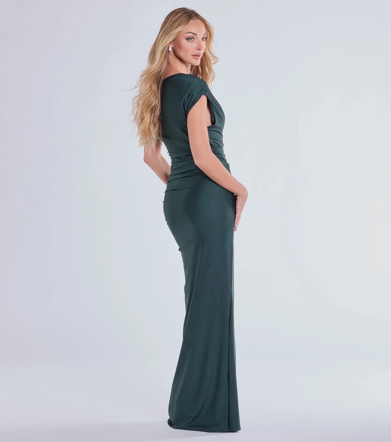 Premium Stacy Off-Shoulder Slit Bodycon Dress - Ultimate Formal Elegance