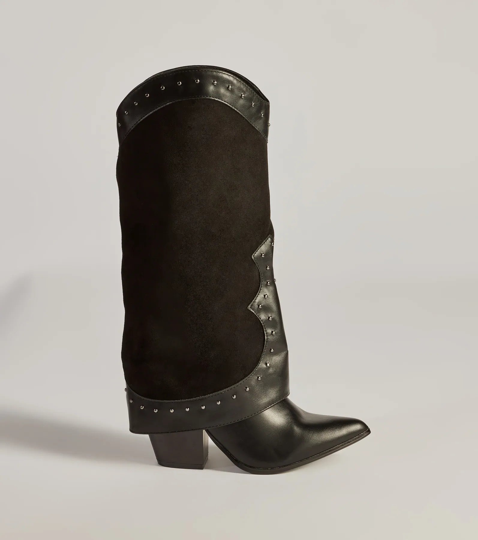 Ultimate Studded Chic Fold-Over Boots - Upgrade Your Style