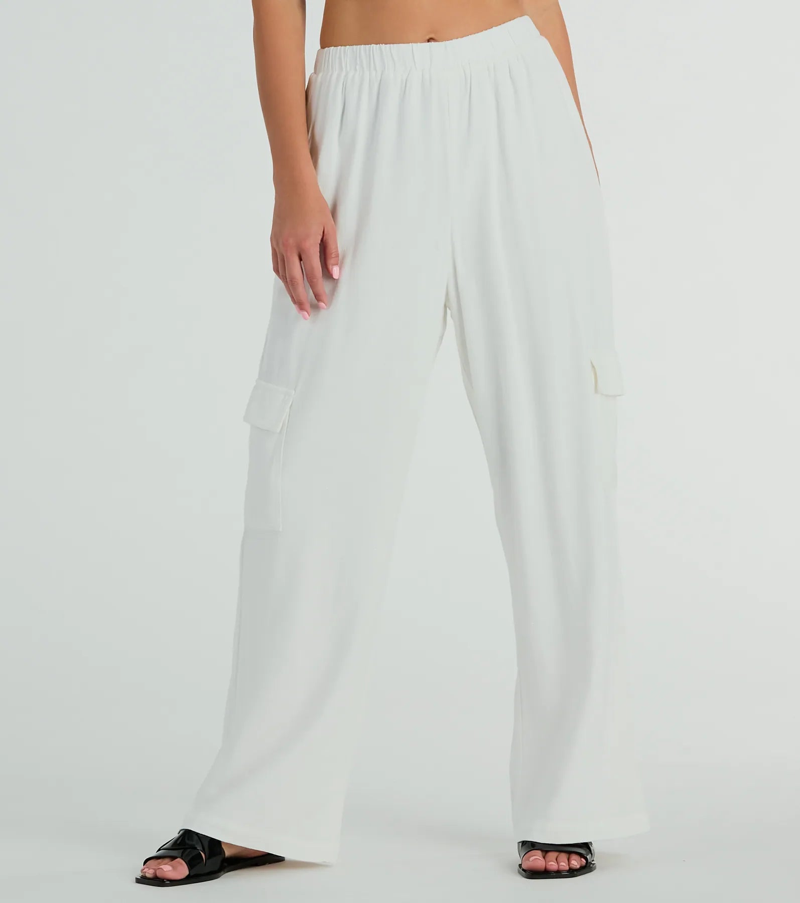 Premium Golden Hour High-Rise Cargo Wide-Leg Linen Pants - Ultimate Comfort & Style