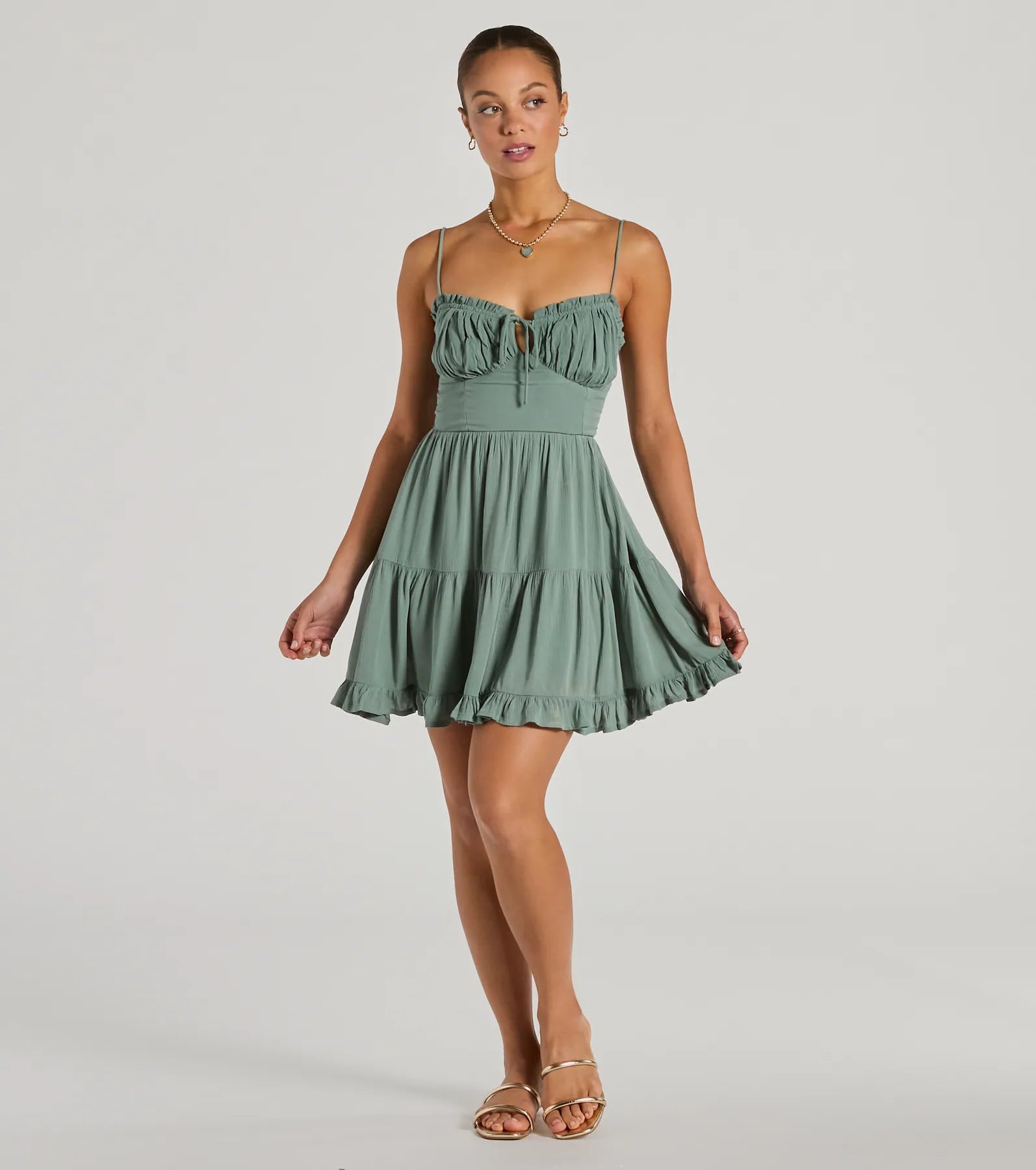 Ultimate Sweetheart Ruffled Skater Dress - Flirty & Feminine