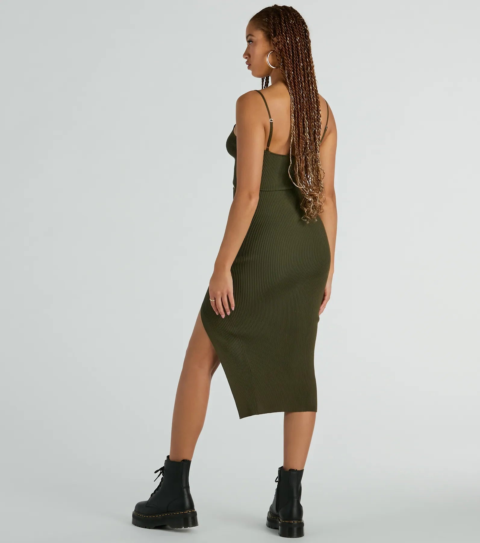 Ultimate Strappy Ribbed Cutout Midi Dress - Bold & Chic