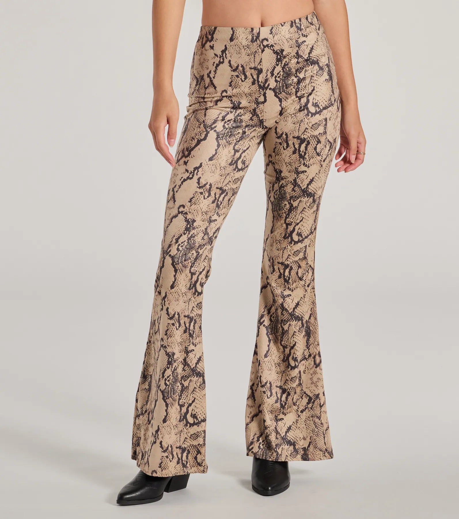 Premium High-Rise Snake Print Flare Pants - Ultimate Style Upgrade