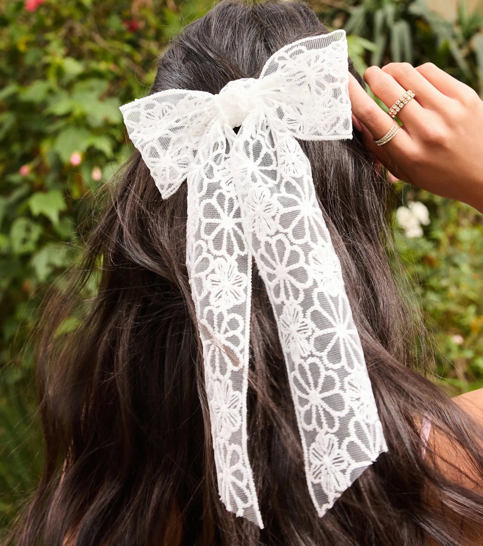 Premium Floral Lace Bow Barrette – Sweet & Chic Hair Accessory