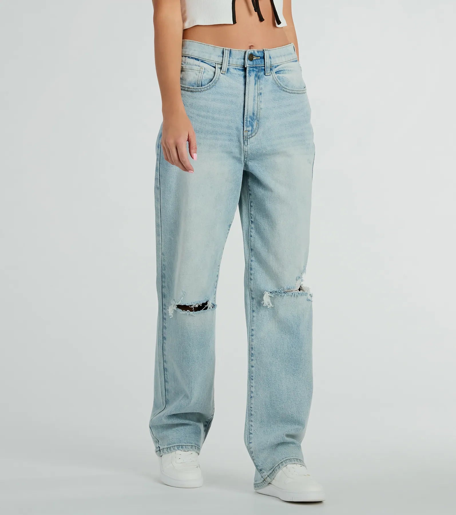 Ultimate High-Rise Boyfriend Jeans - Premium Distressed Denim