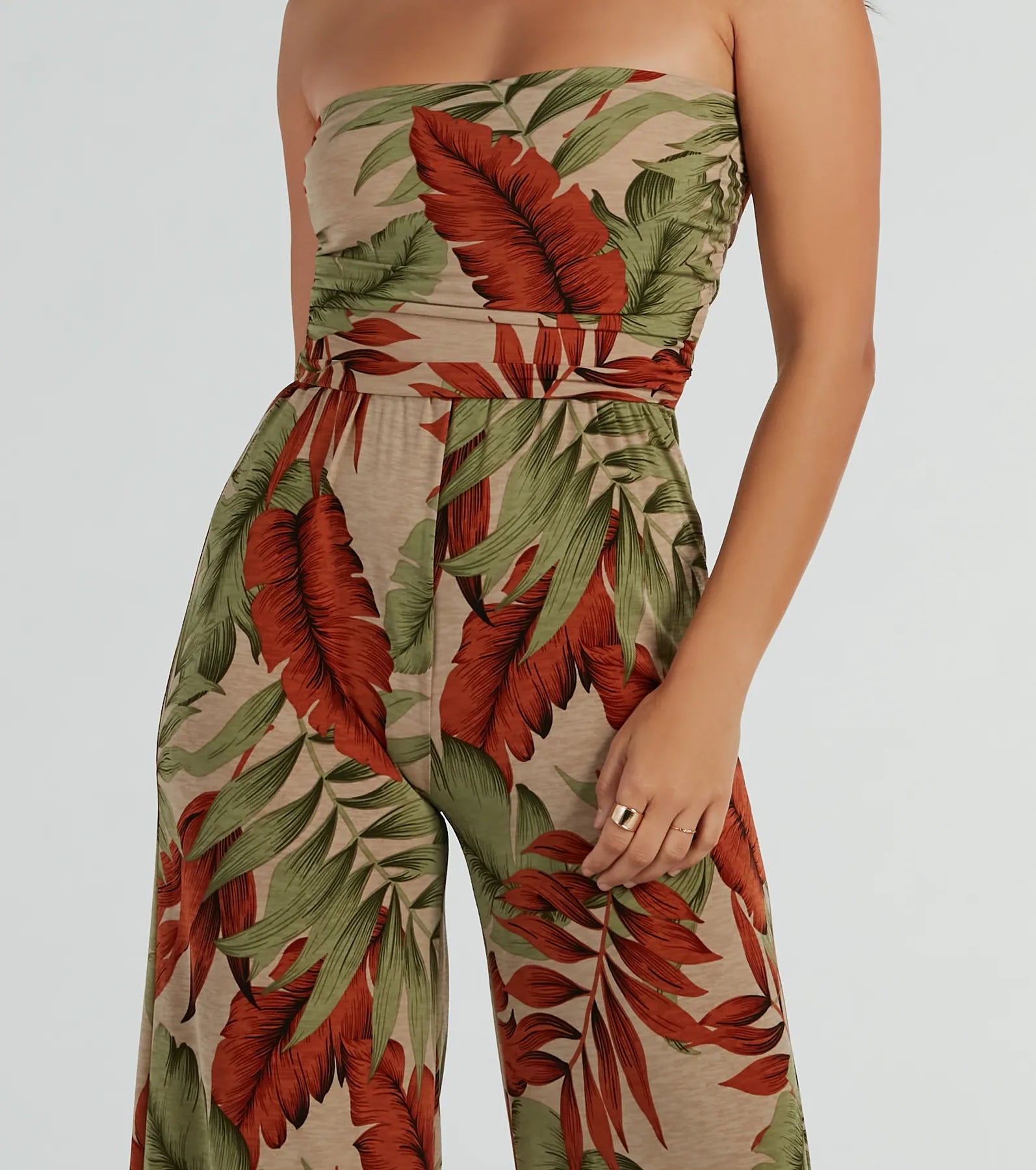 Ultimate Tropical Vacation Jumpsuit - Strapless & Stylish