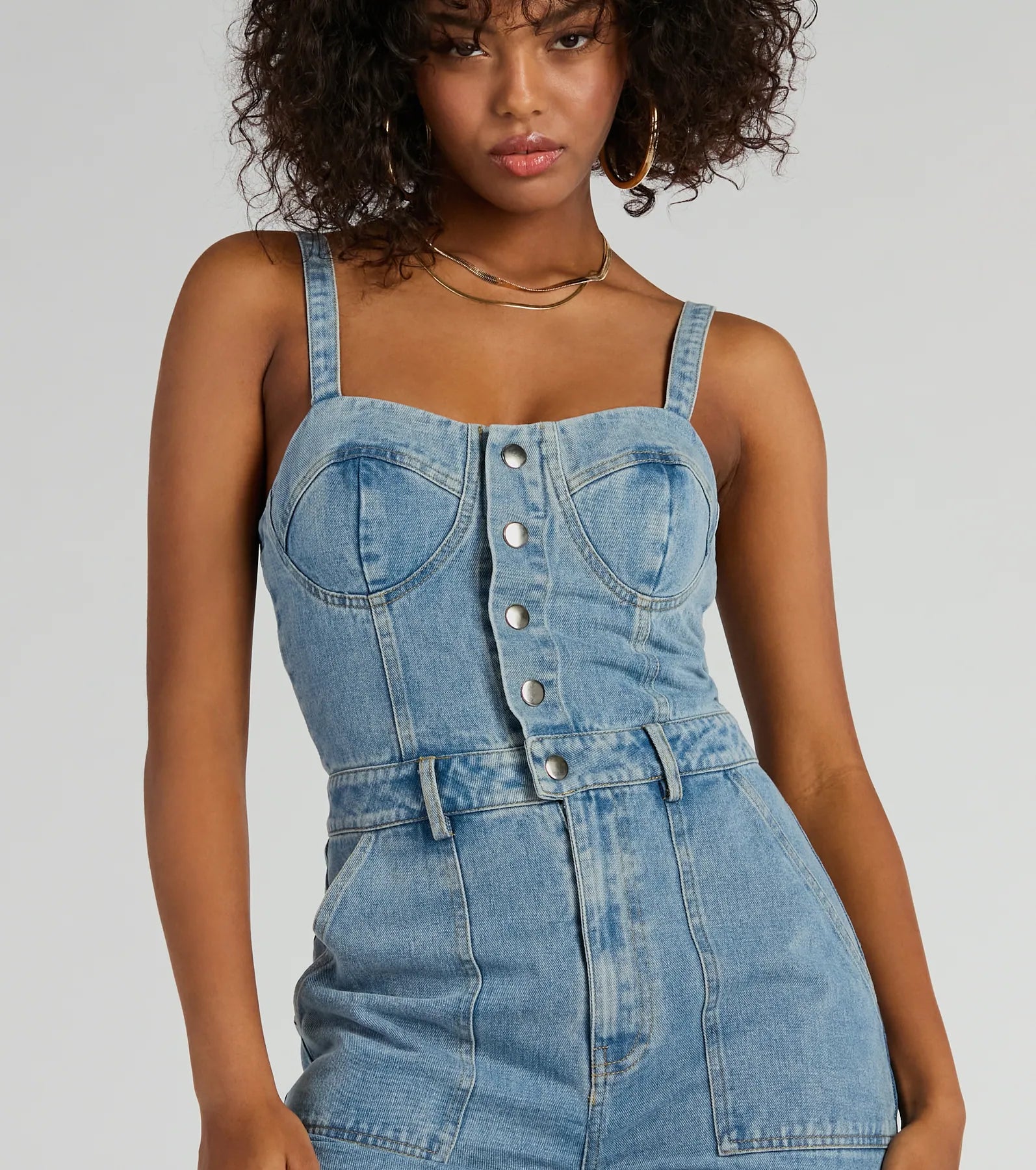 Ultimate Chic Denim Jumpsuit - Wide Leg & Button-Up Style