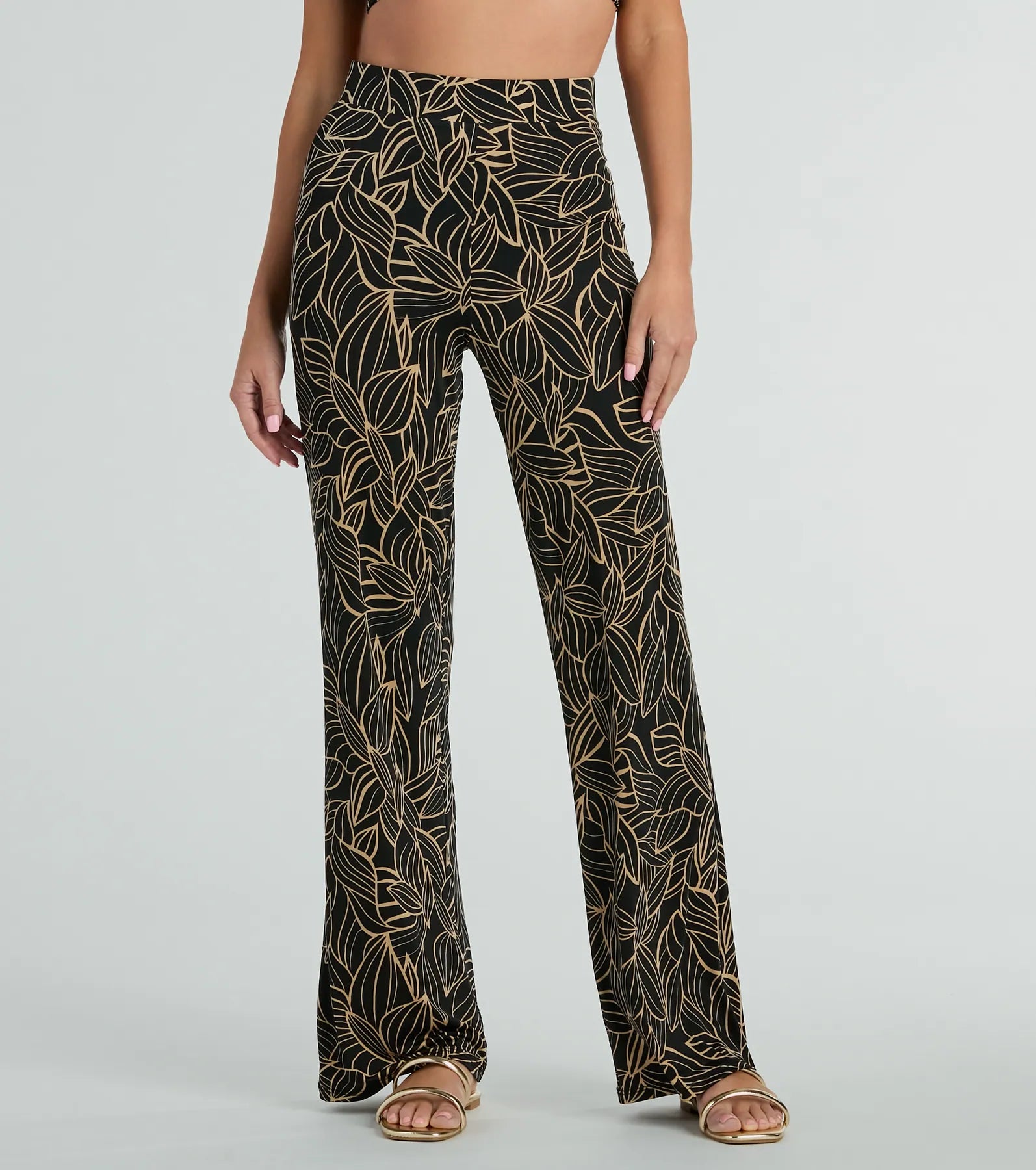 Premium Island Sun Tropical High-Rise Palazzo Pants