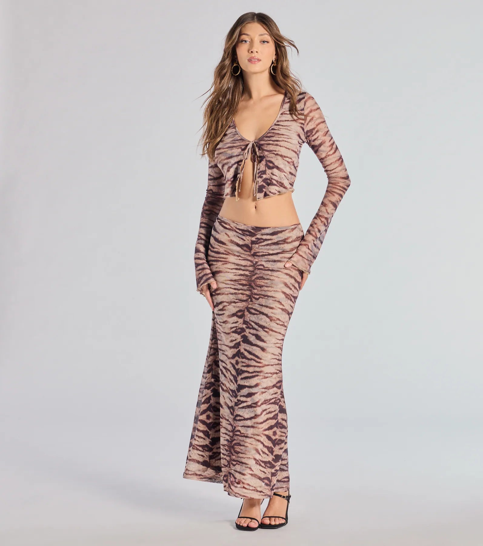 Ultimate Strut It Out Abstract Zebra Tie-Front Top