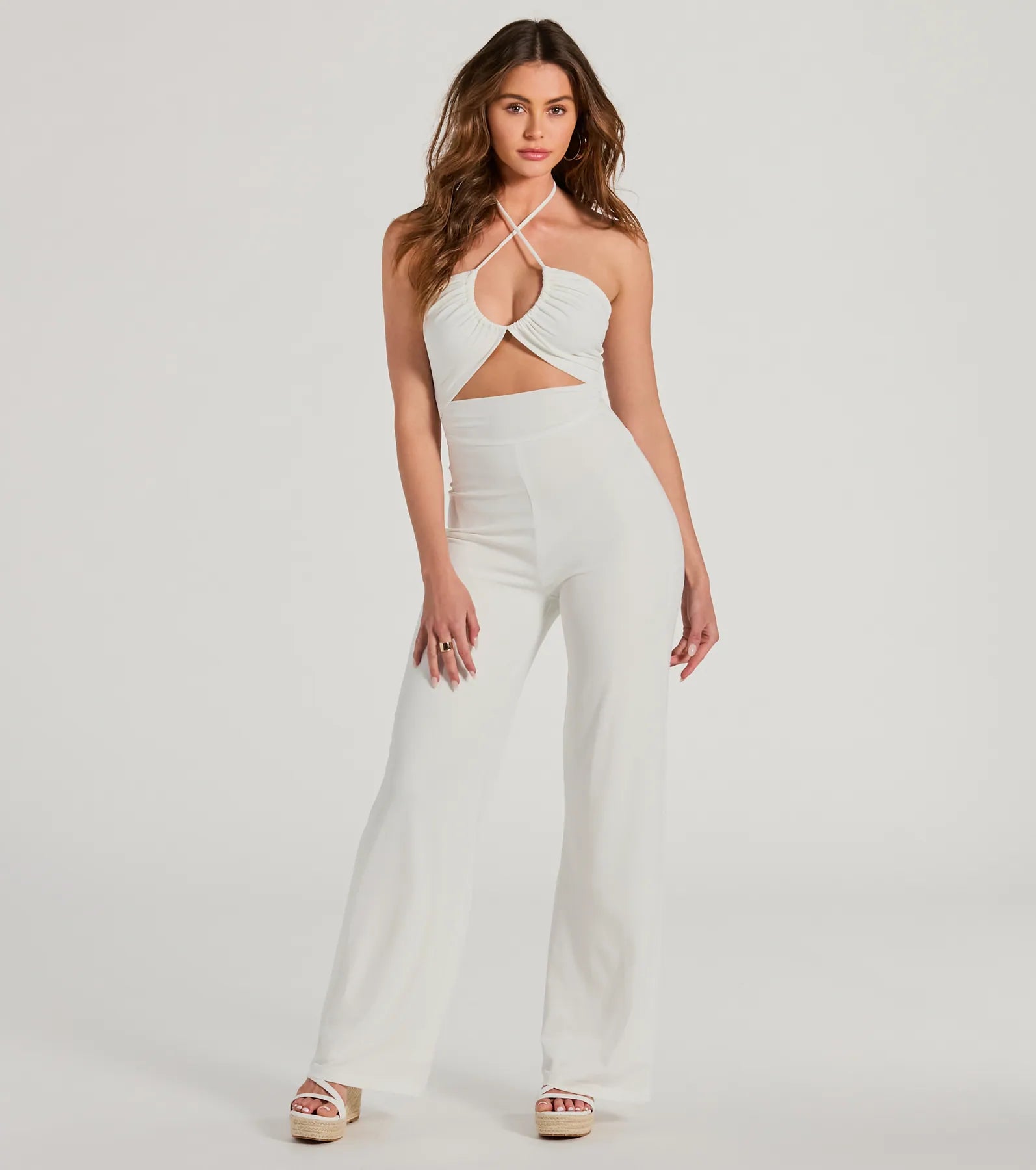 Ultimate Sultry Halter Jumpsuit with Cutout Design