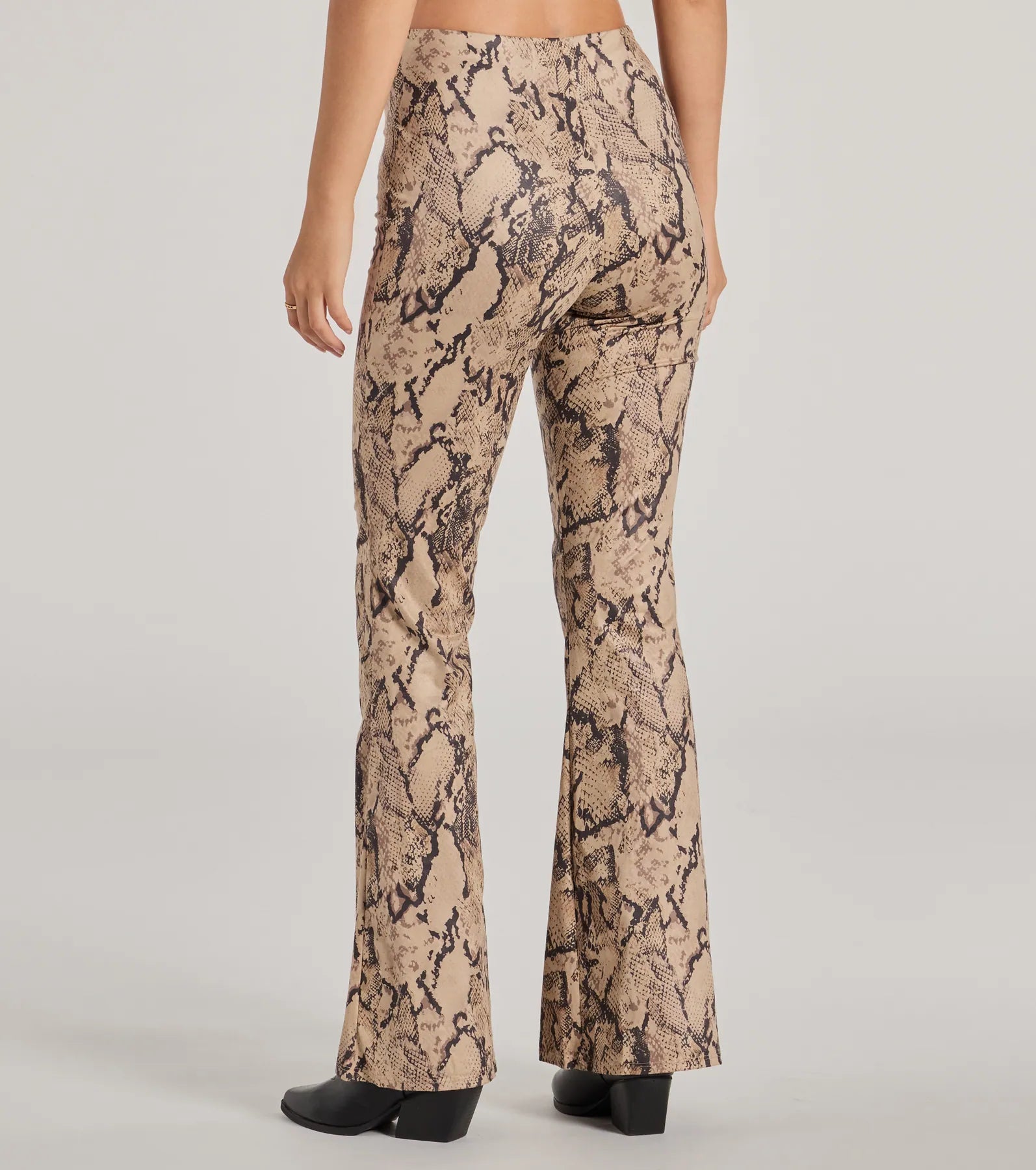 Premium High-Rise Snake Print Flare Pants - Ultimate Style Upgrade