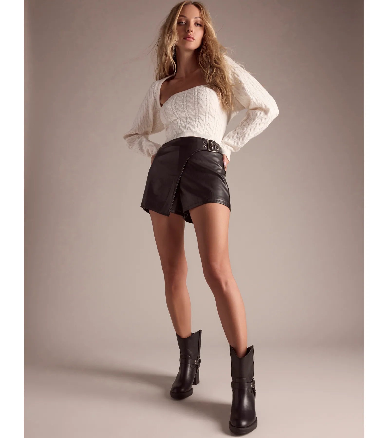 Ultimate Edge High-Rise Faux Leather Skort - Sleek & Stylish