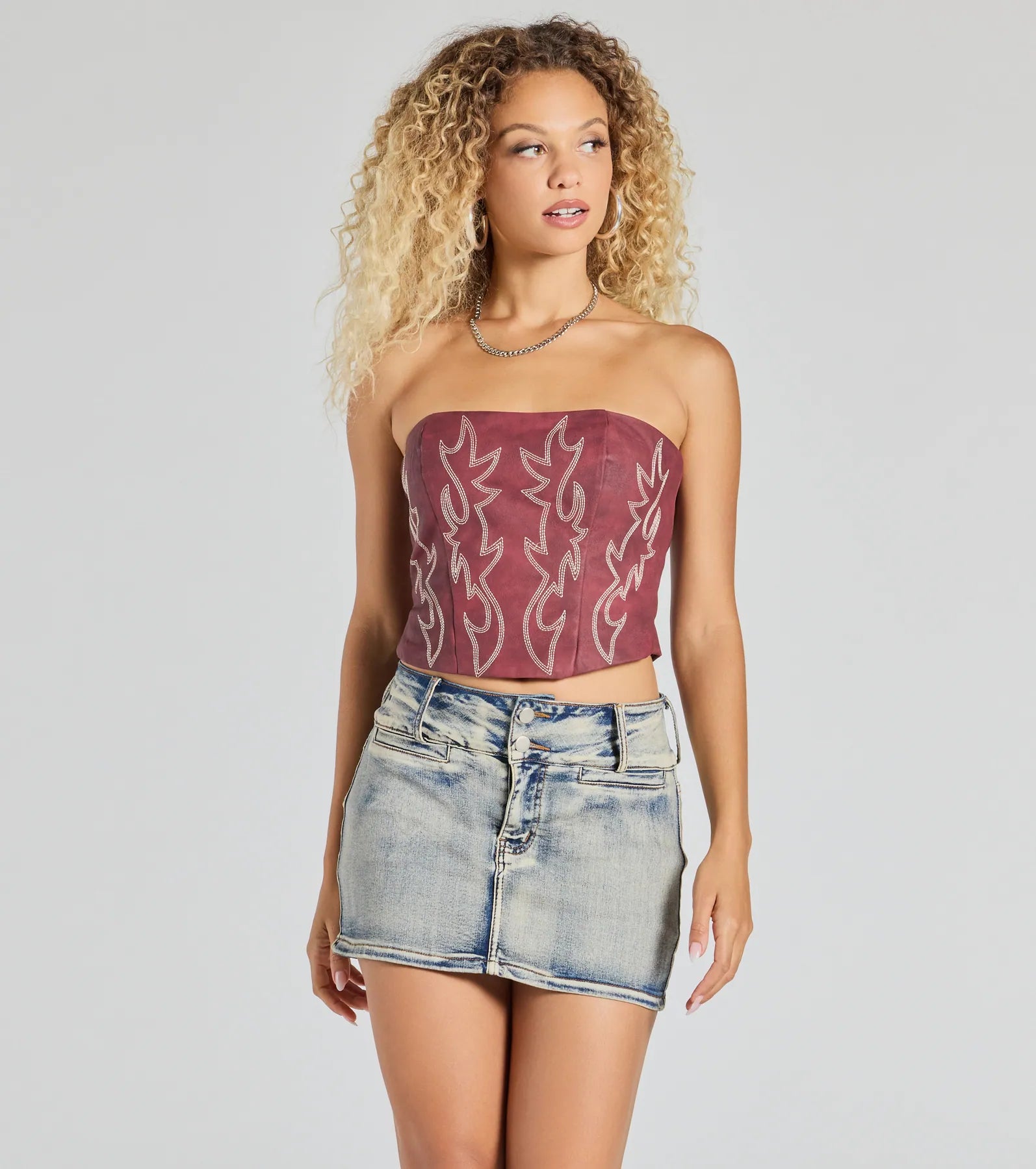 Ultimate Western Babe Strapless Lace-Up Corset Top