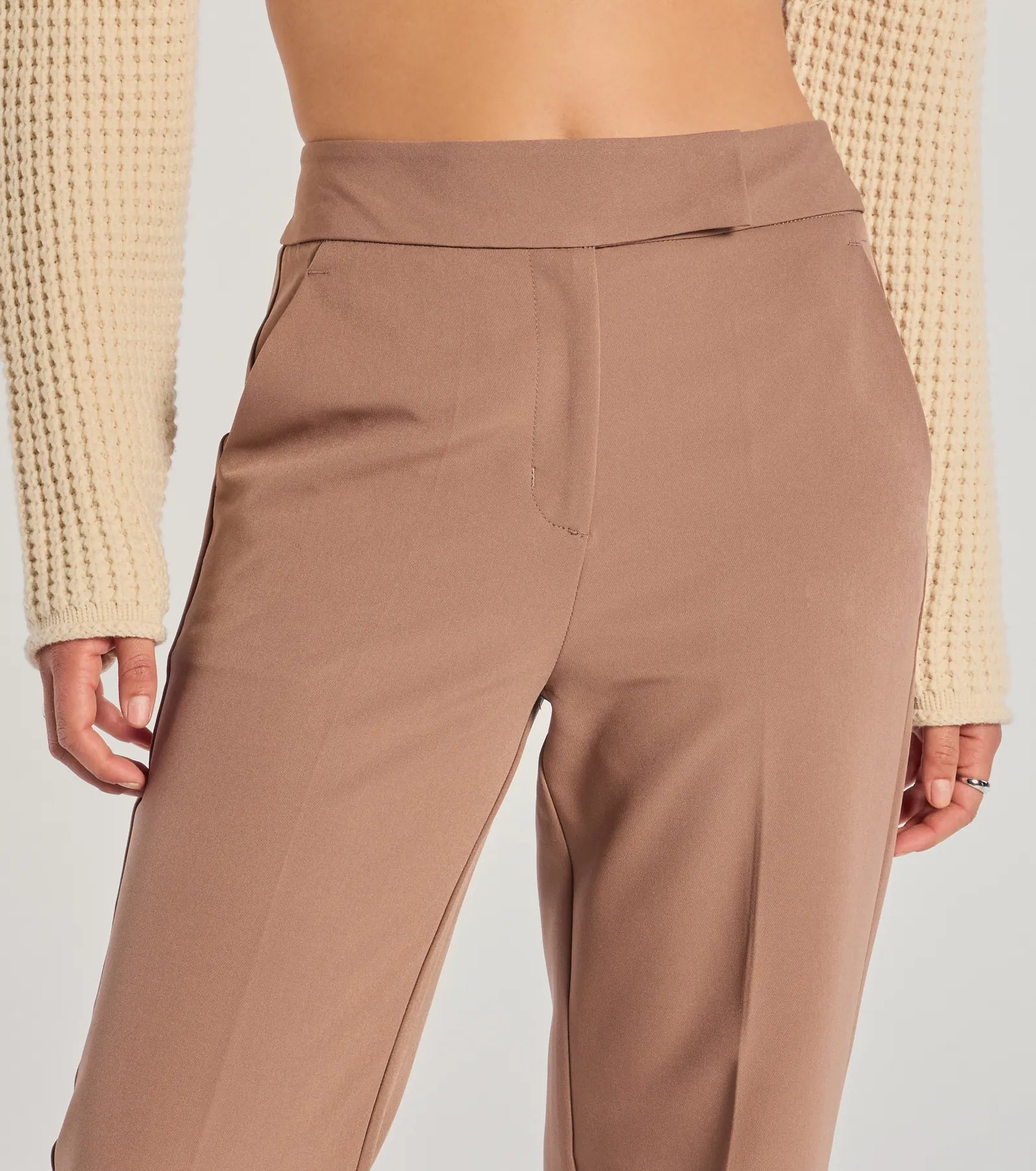 Premium Wide-Leg Woven Trouser Pants