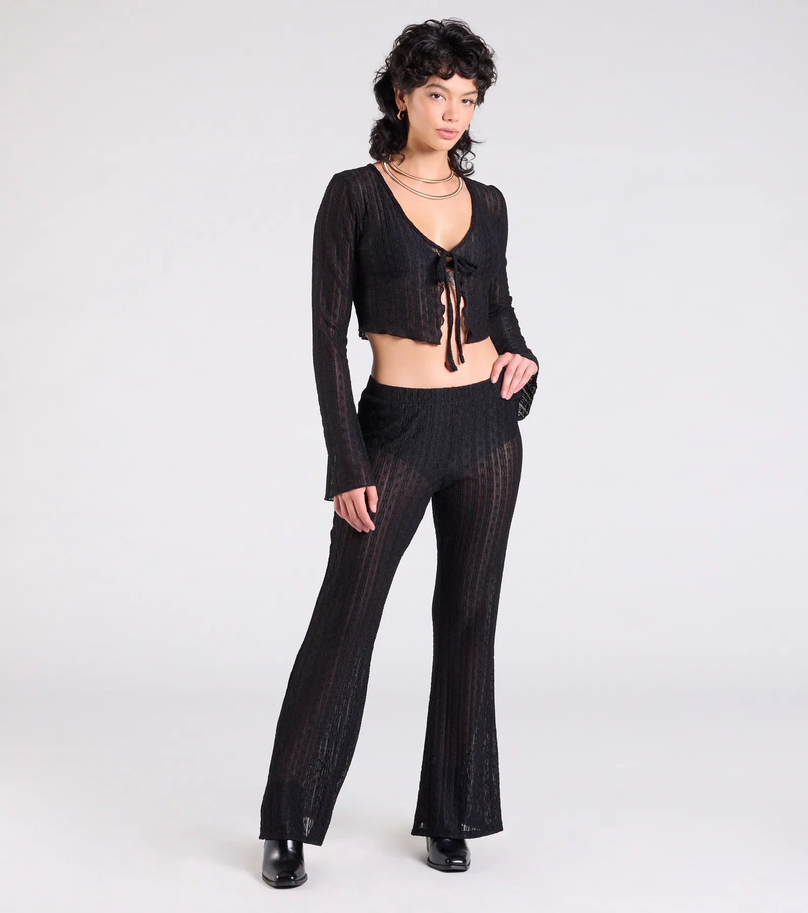 Premium Bohemian Sheer Lace Flare Pants - Ultimate Style Upgrade