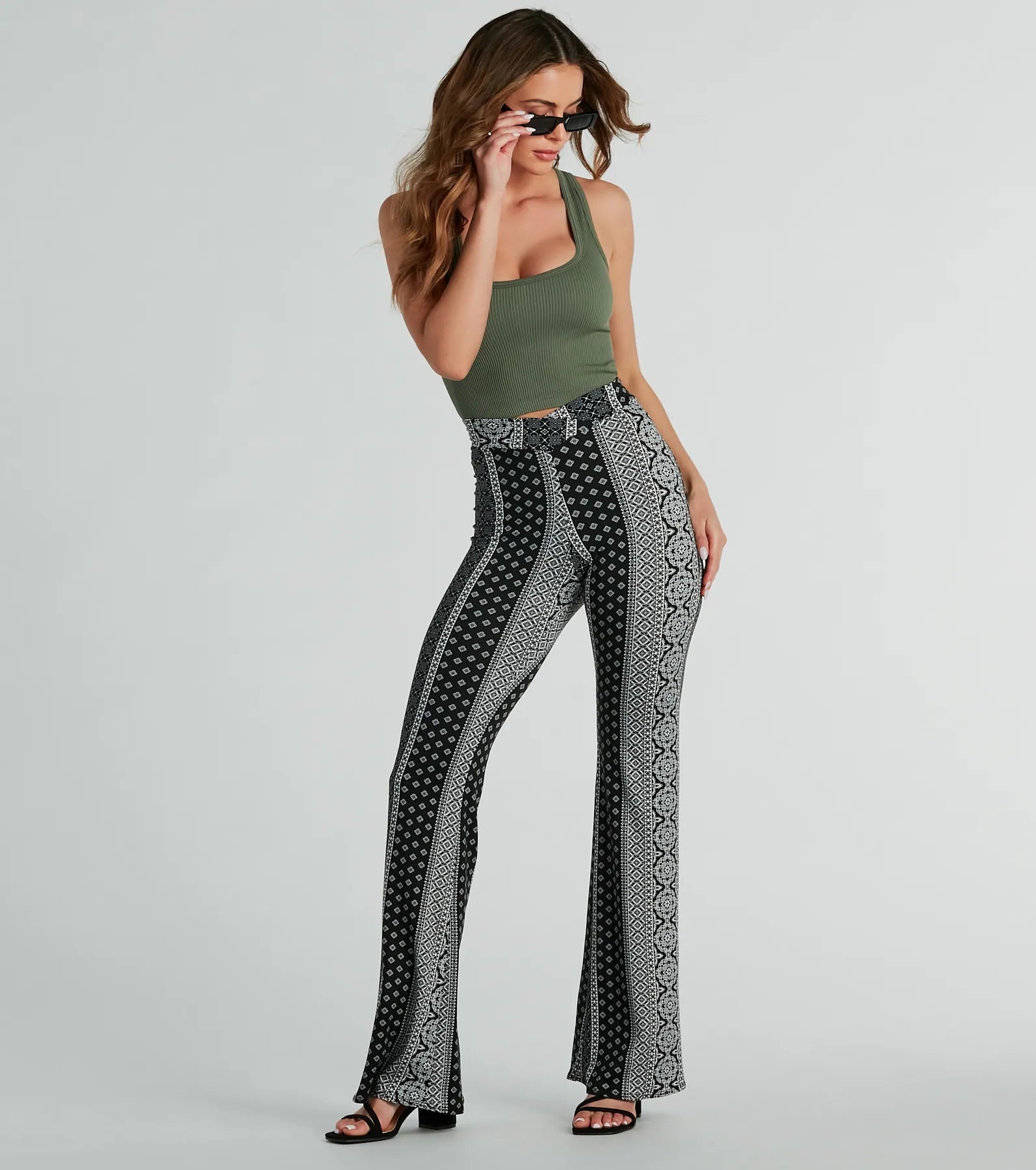 Premium Boho Print Knit Flare Pants - Ultimate Festival Style