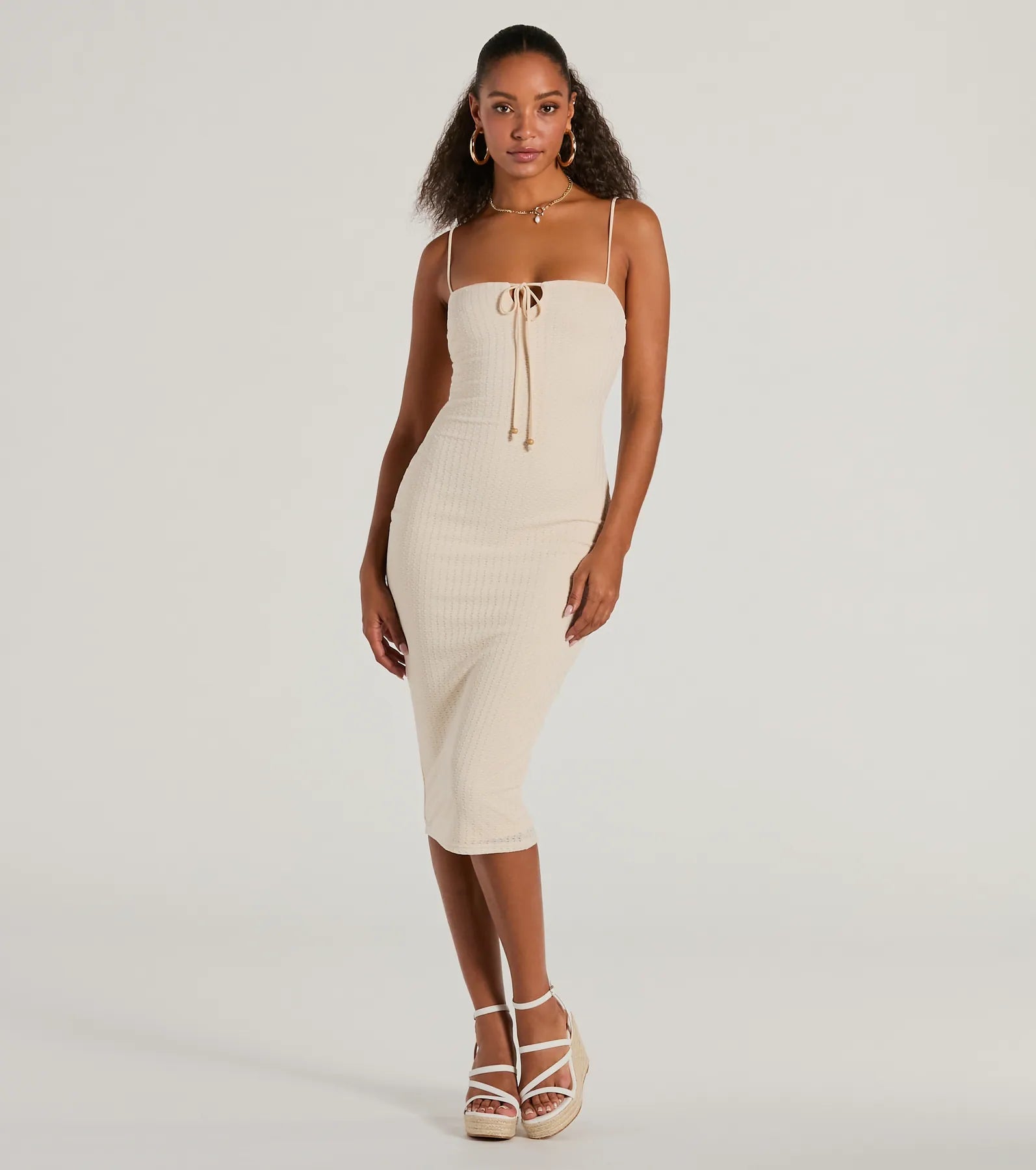 Premium Effortless Bliss Sleeveless Bodycon Knit Midi Dress