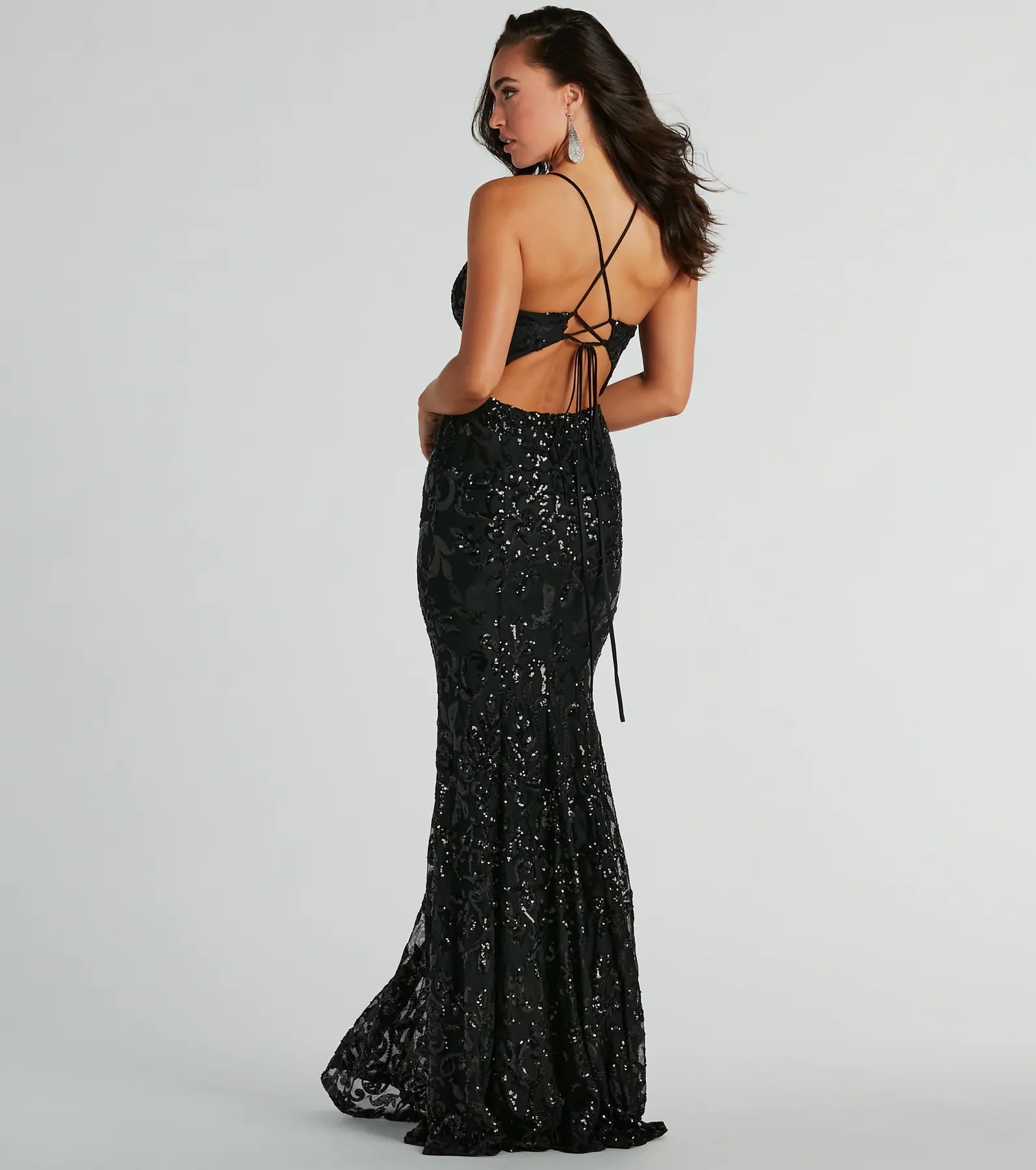 Emma Premium Sequin Mermaid Gown with Strappy Back