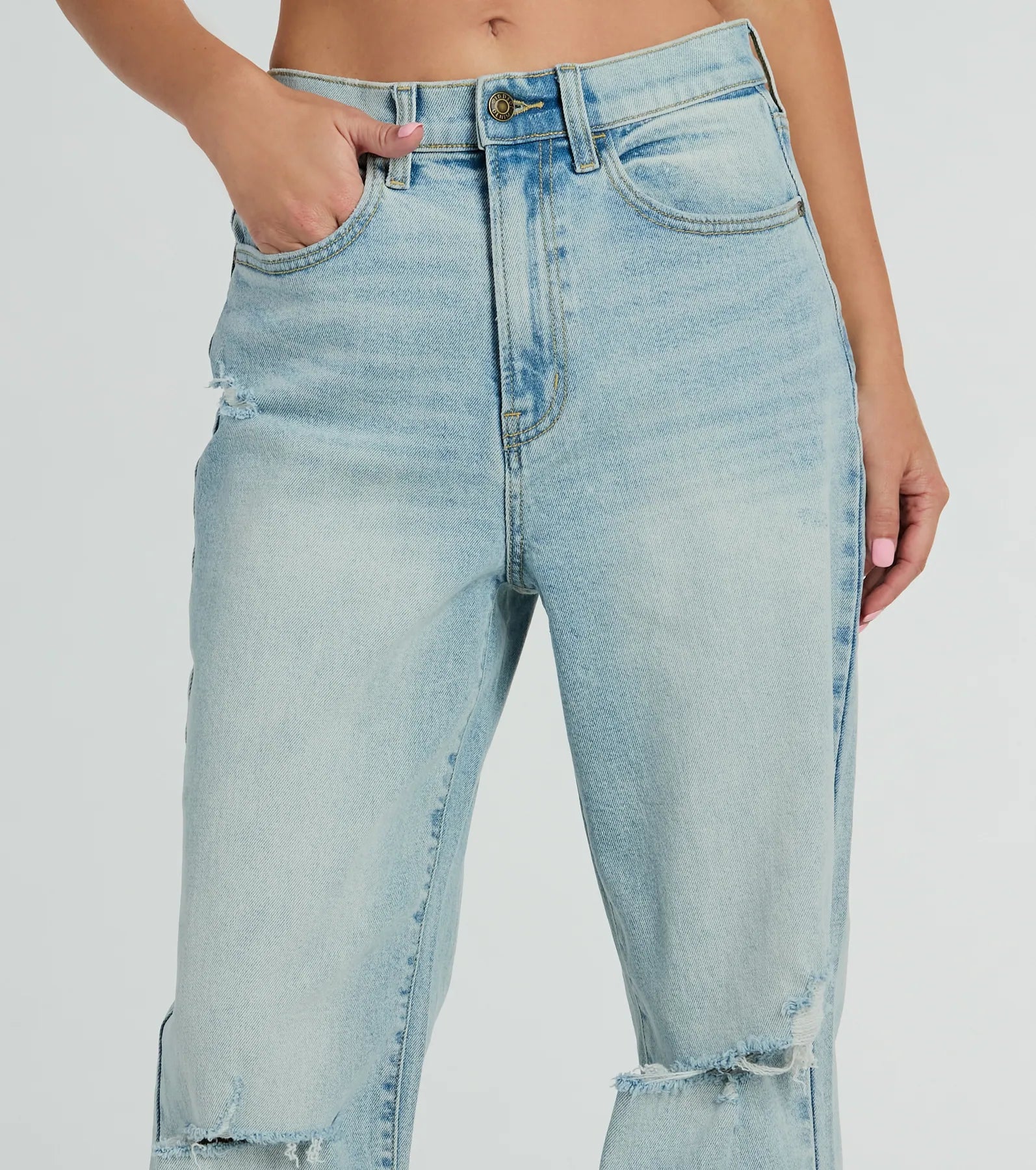 Ultimate High-Rise Boyfriend Jeans - Premium Distressed Denim