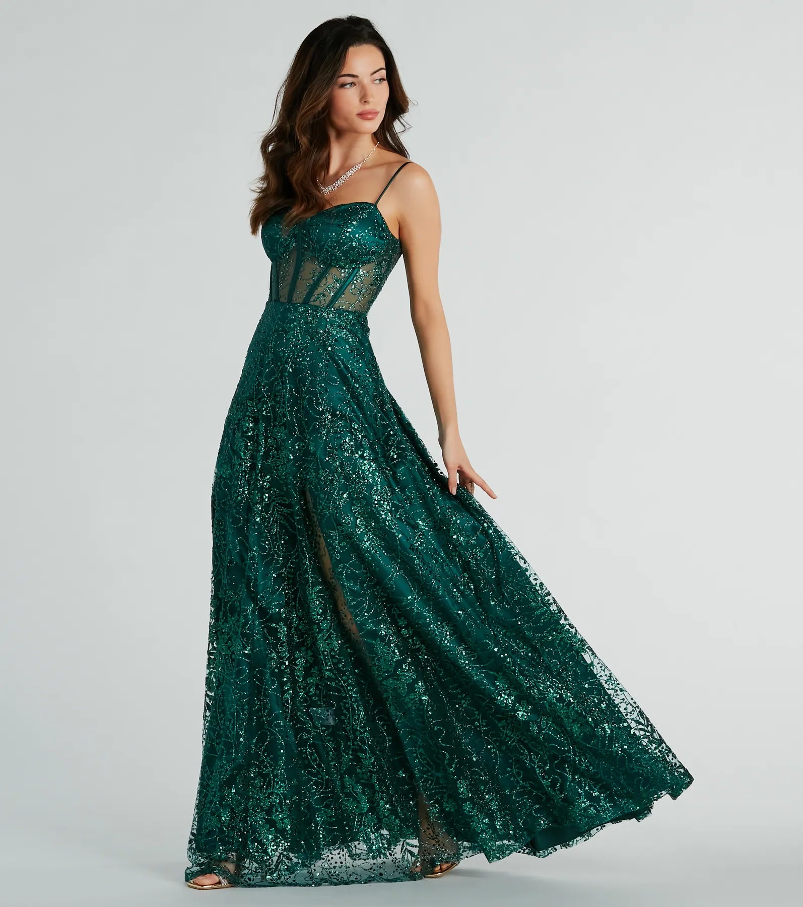 Ultimate Glamour: Lauren Sweetheart A-Line Sequin Dress