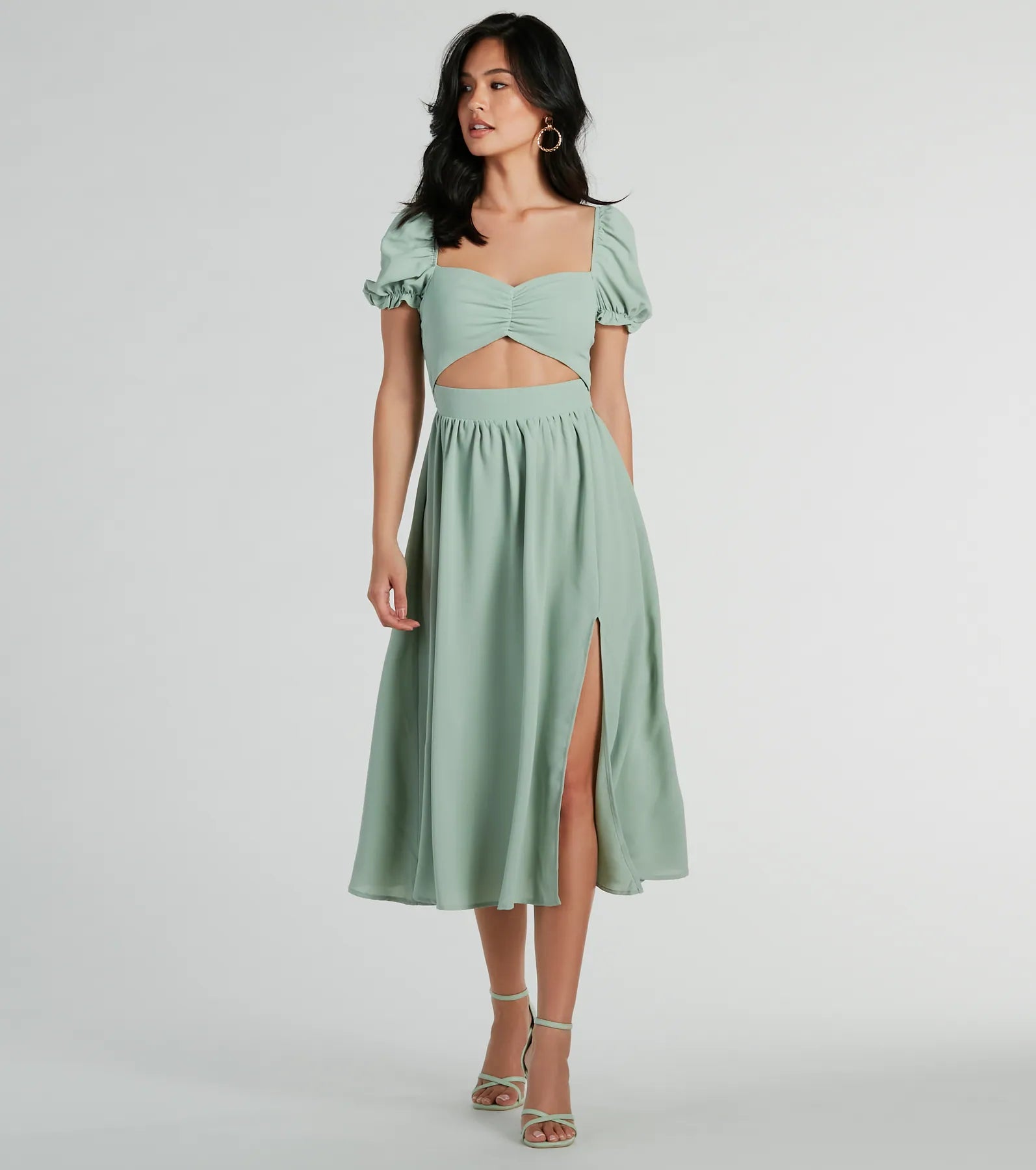 Ultimate Chiffon Sweetheart Midi Dress - Adorable & Elegant