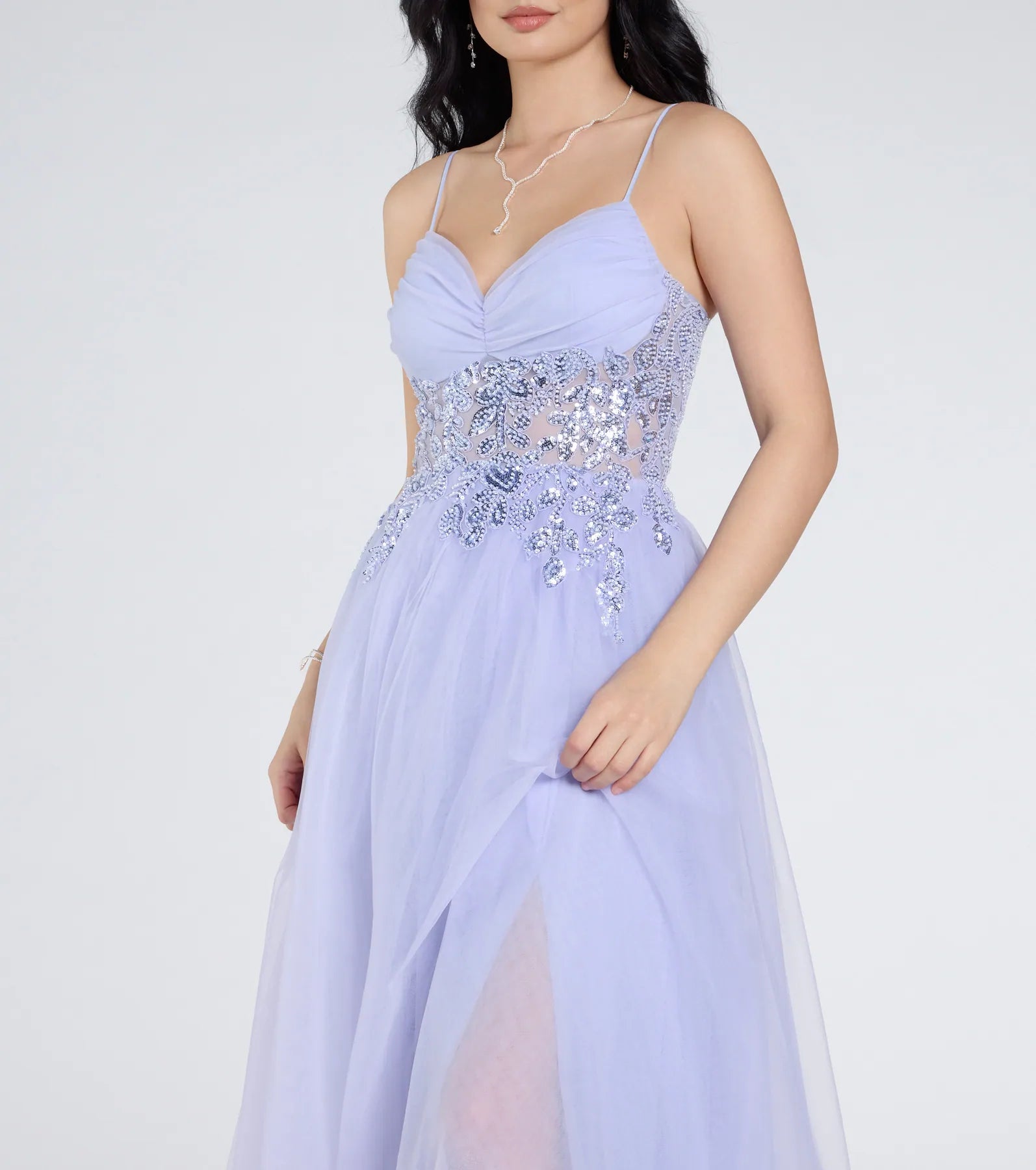 Ultimate Alia Sequin-Embellished Tulle Evening Gown