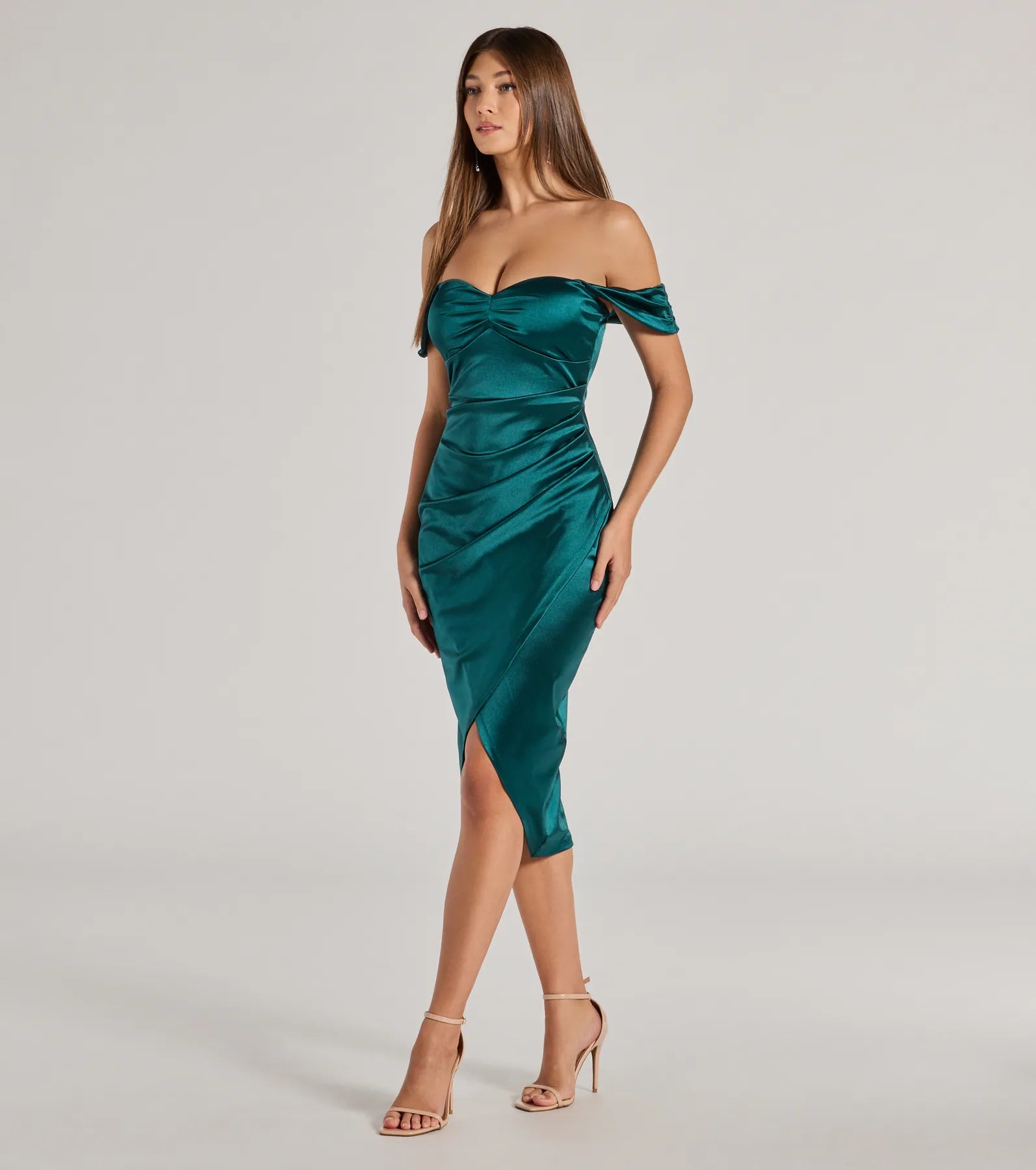 Premium Gaia Satin Wrap Dress - Ultimate Evening Style