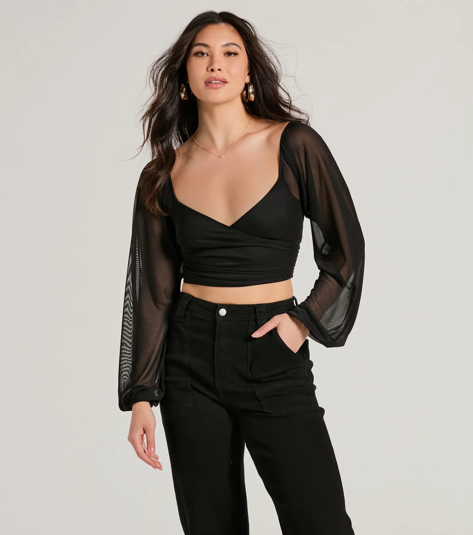 Ultimate Surplice V-Neck Crop Top - Stay Ahead of the Trend