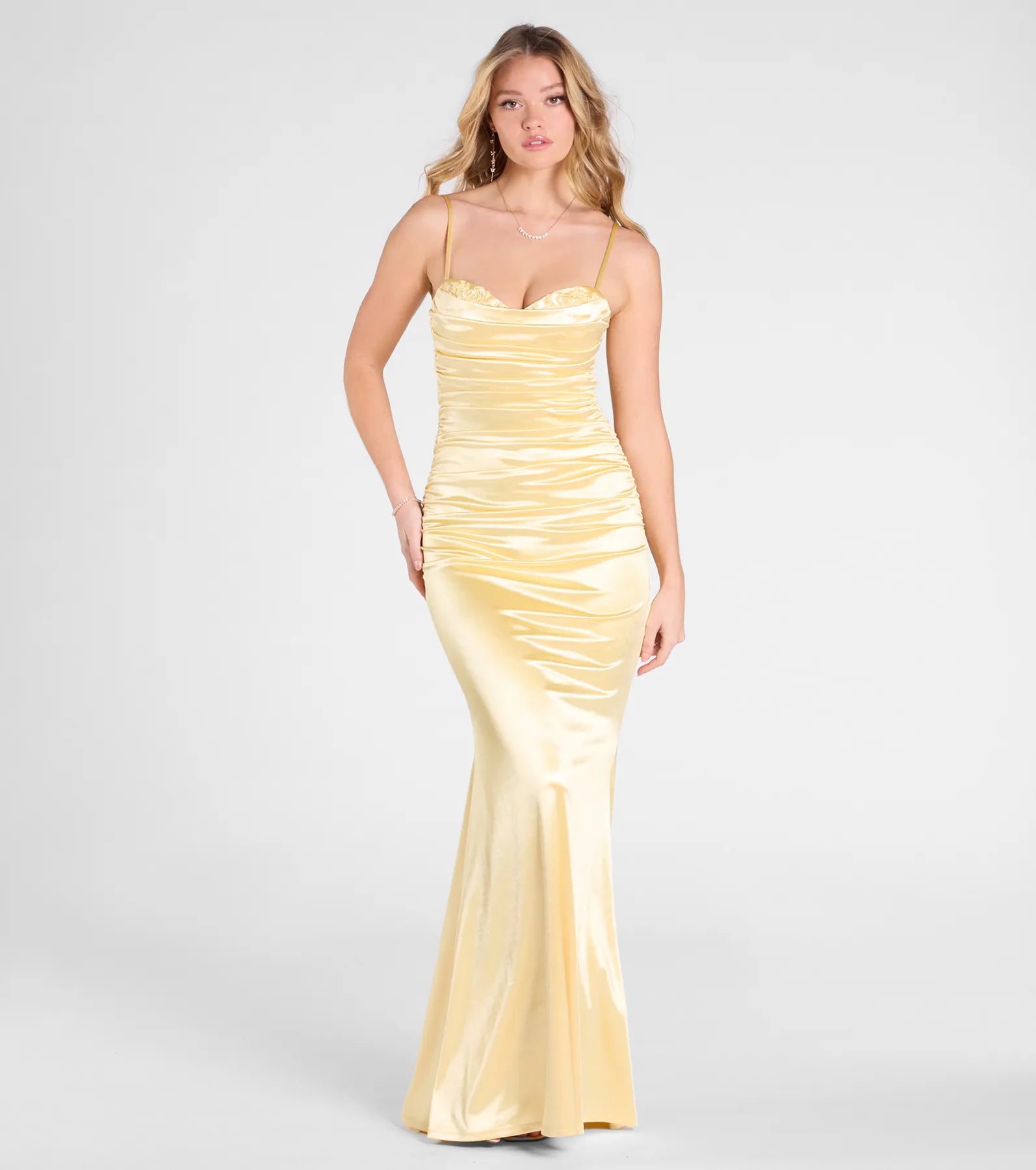 Ultimate Shondra Sweetheart Beaded Satin Mermaid Gown