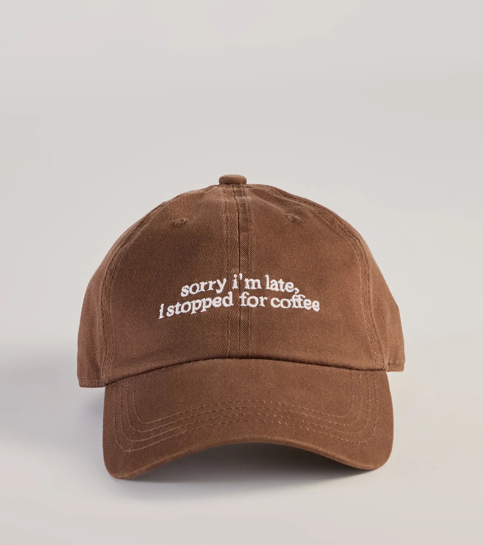 Premium 'Sorry I'm Late, I Stopped For Coffee' Baseball Cap - Upgrade Your Style