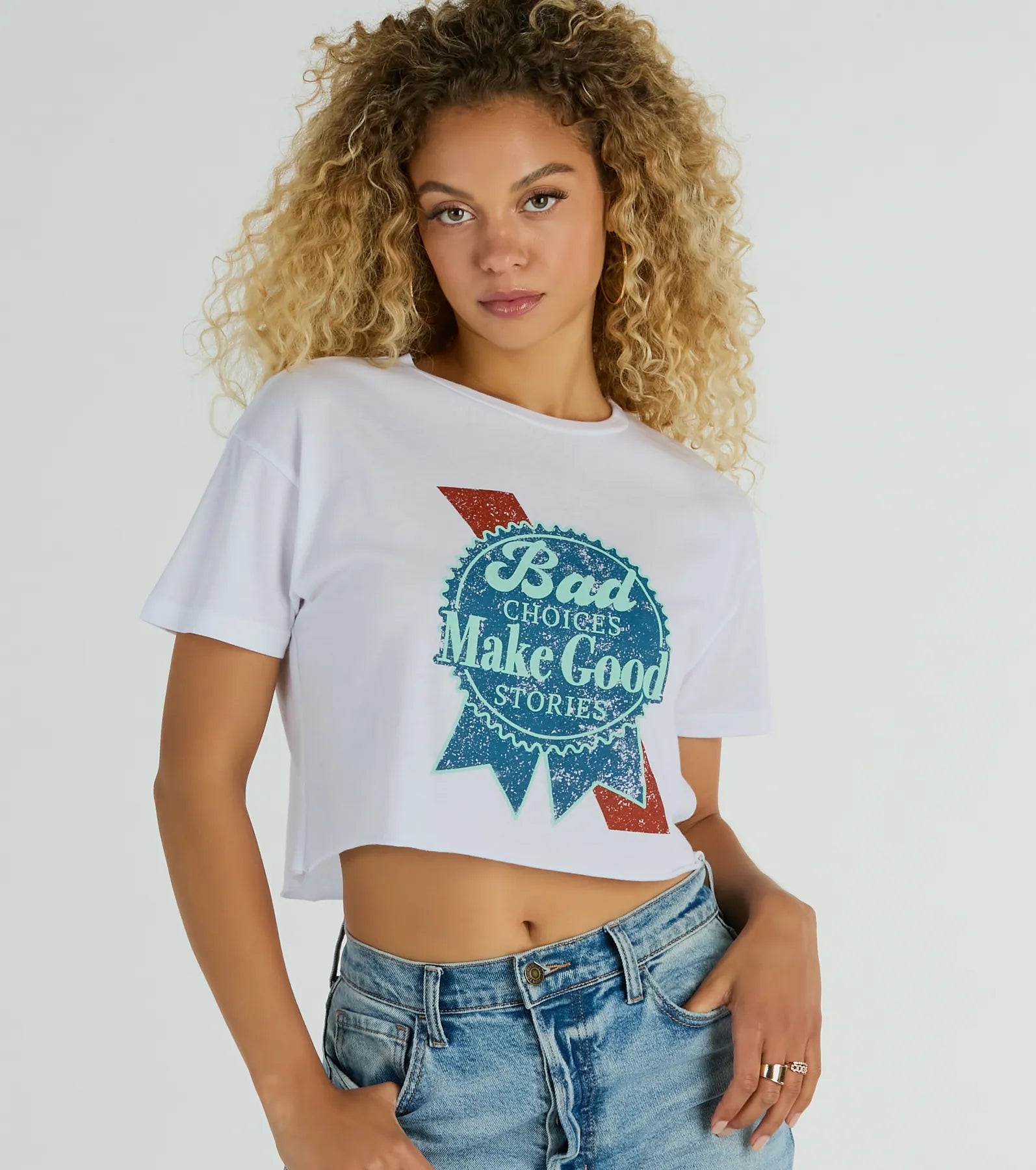 Ultimate Bad Choices Make Good Stories Cropped Tee