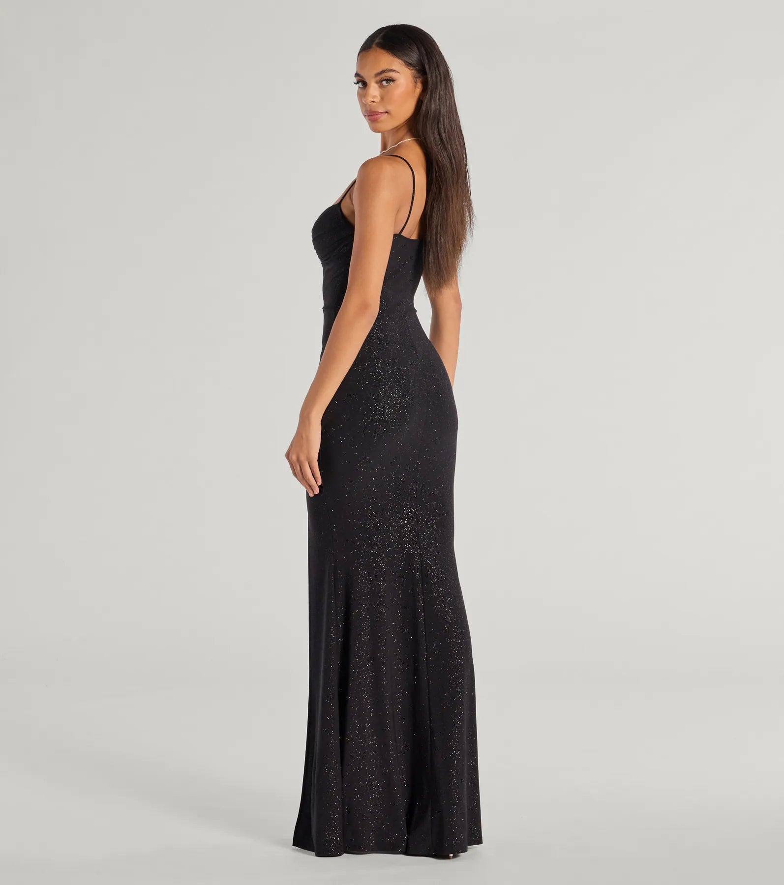 Premium Astrid Glitter Mermaid Gown with High Slit