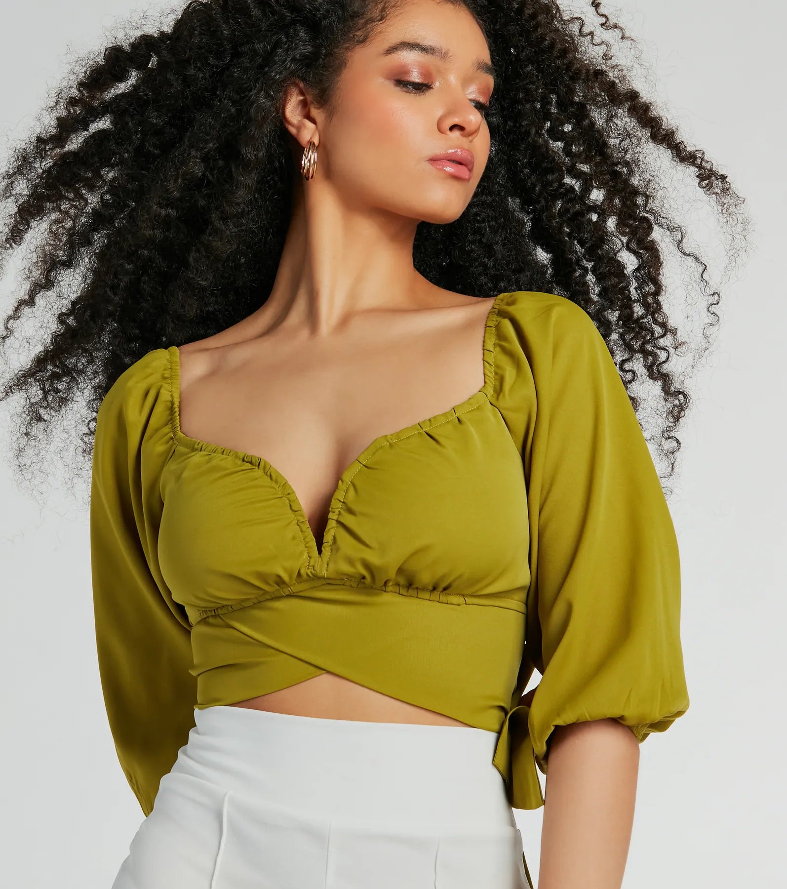 Ultimate Romance Off-The-Shoulder Tie Back Crop Top