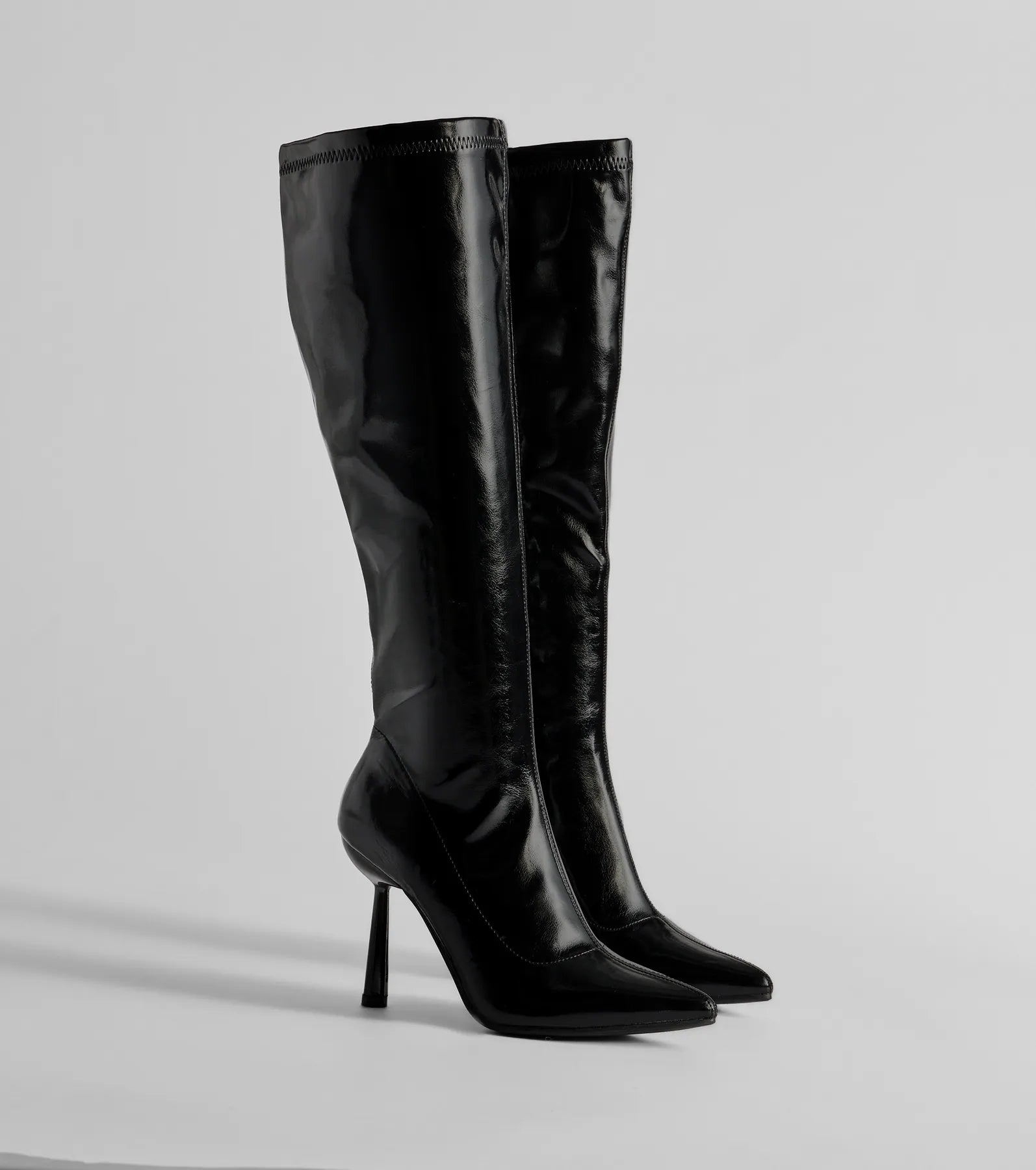 Ultimate Major Strut Faux Leather Knee-High Stiletto Boots - Upgrade Your Style