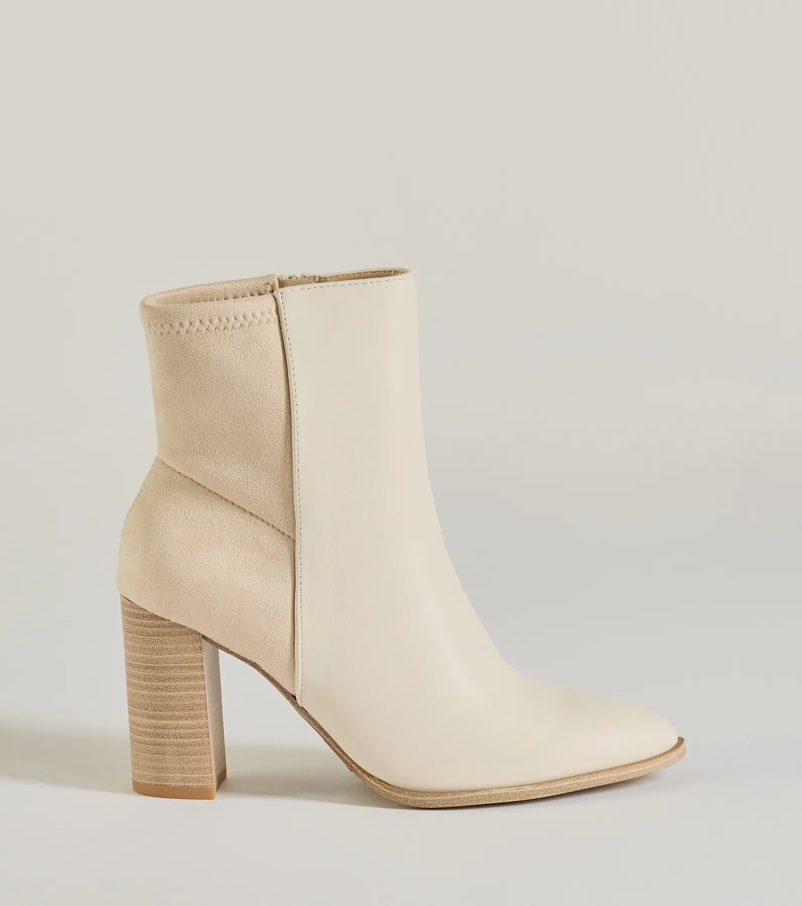 Premium Chic Faux Leather & Suede Ankle Booties - Ultimate Style Upgrade