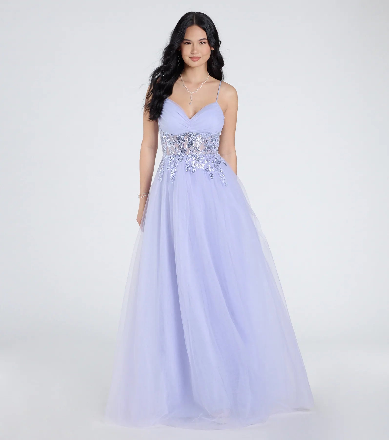 Ultimate Alia Sequin-Embellished Tulle Evening Gown