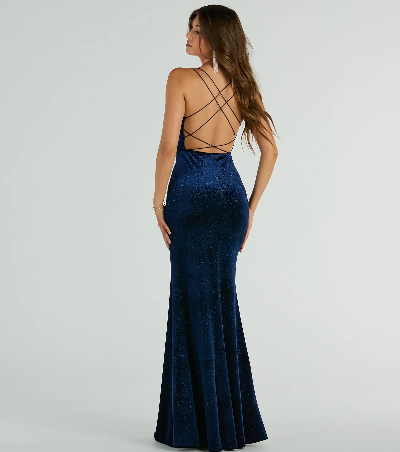 Ultimate Reagan Glitter Velvet Mermaid Dress for Black Tie Events